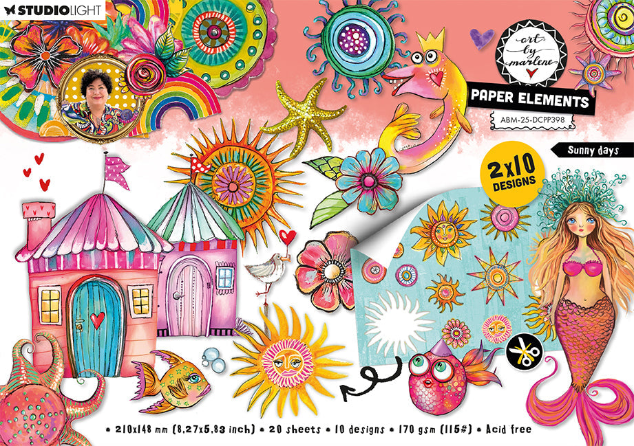 ABM Die-cut Designer Paper Pad Sunny days Art By Marlene 210x148x8mm  20 Sheets
