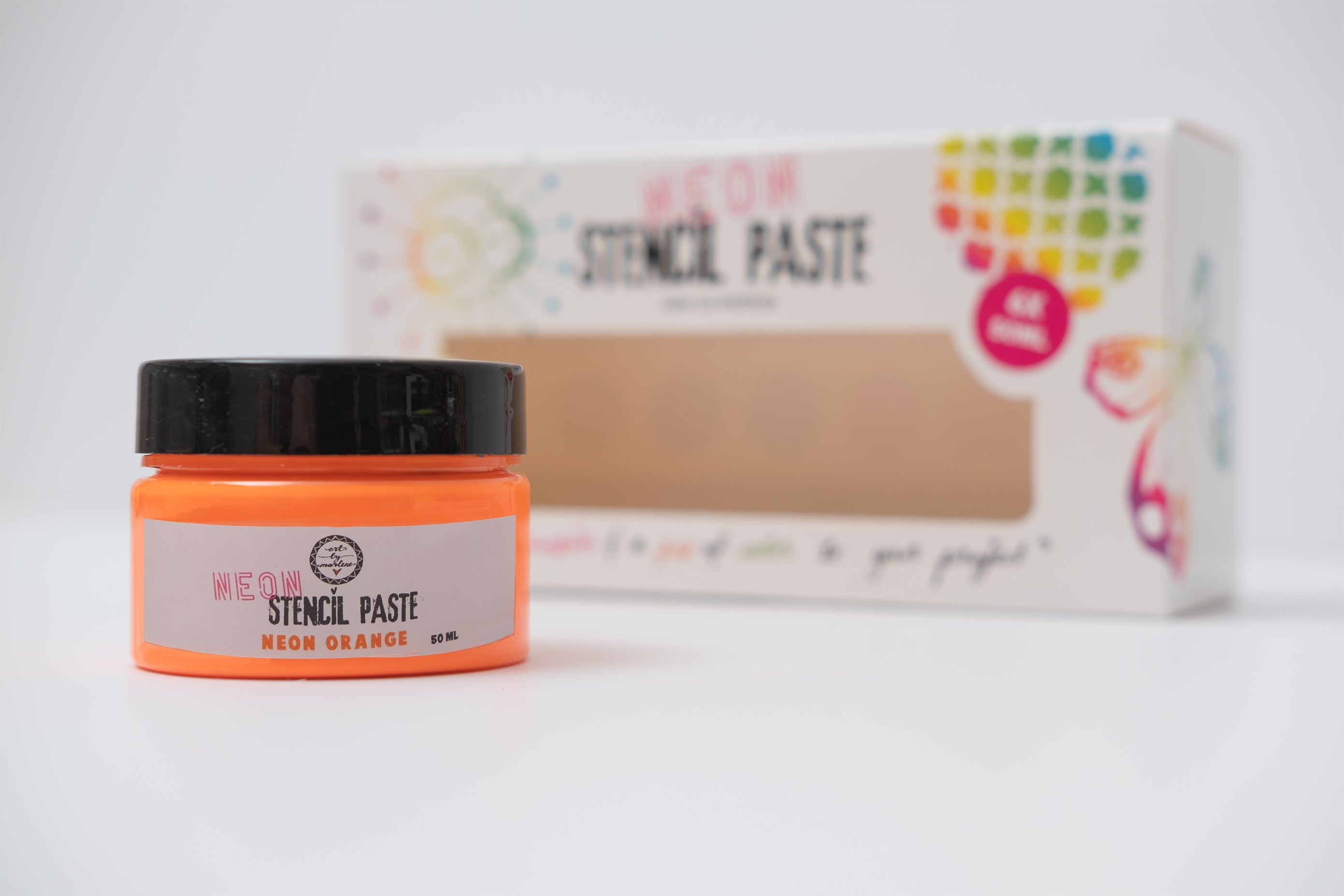 ABM Stencil Paste Neon colors Art By Marlene 169x86x58mm 6x50 ML