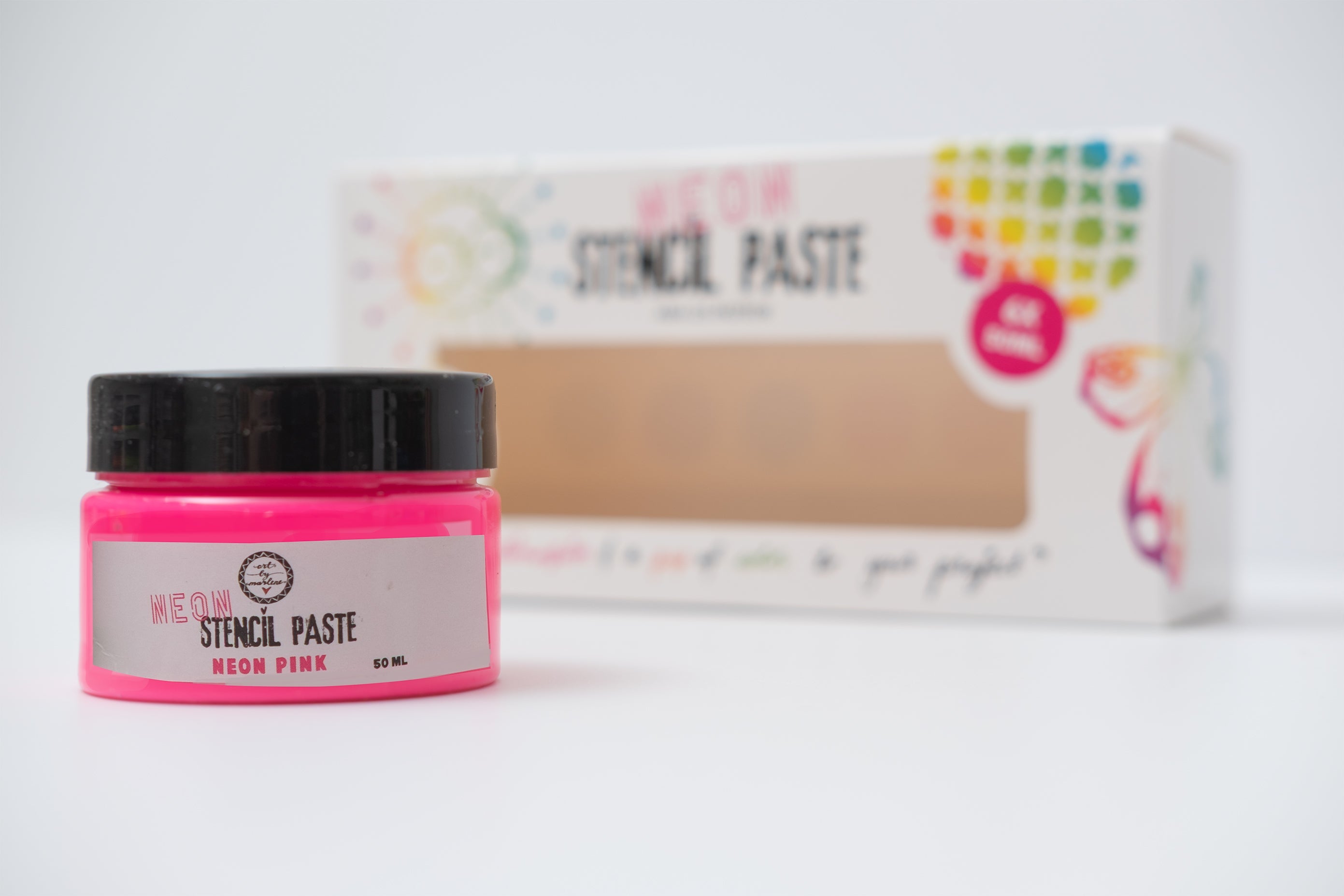 ABM Stencil Paste Neon colors Art By Marlene 169x86x58mm 6x50 ML
