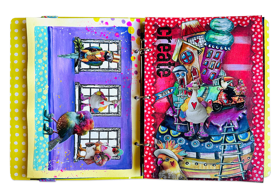 ABM Cut And Paste Book Whimsical World Art By Marlene 40 Sheets