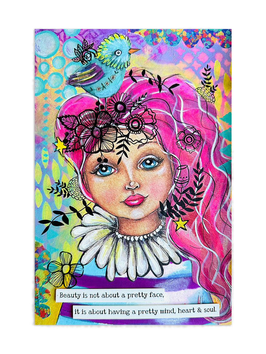 ABM Cut And Paste Book Whimsical World Art By Marlene 40 Sheets