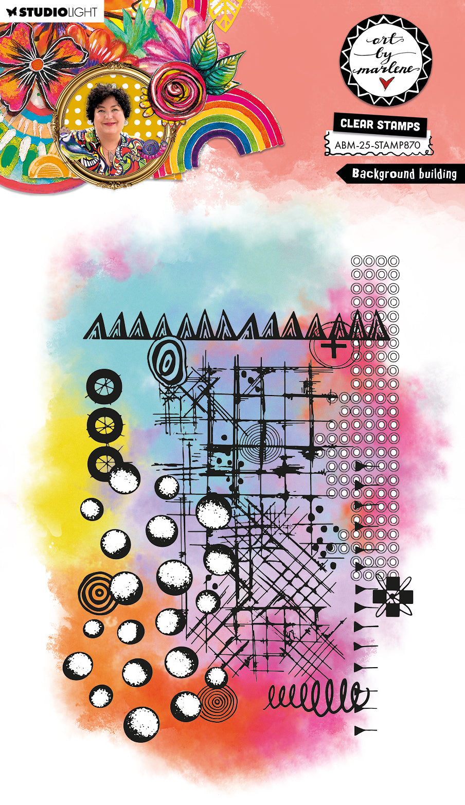 ABM Clear Stamp Background Builder Art By Marlene 12 Pieces