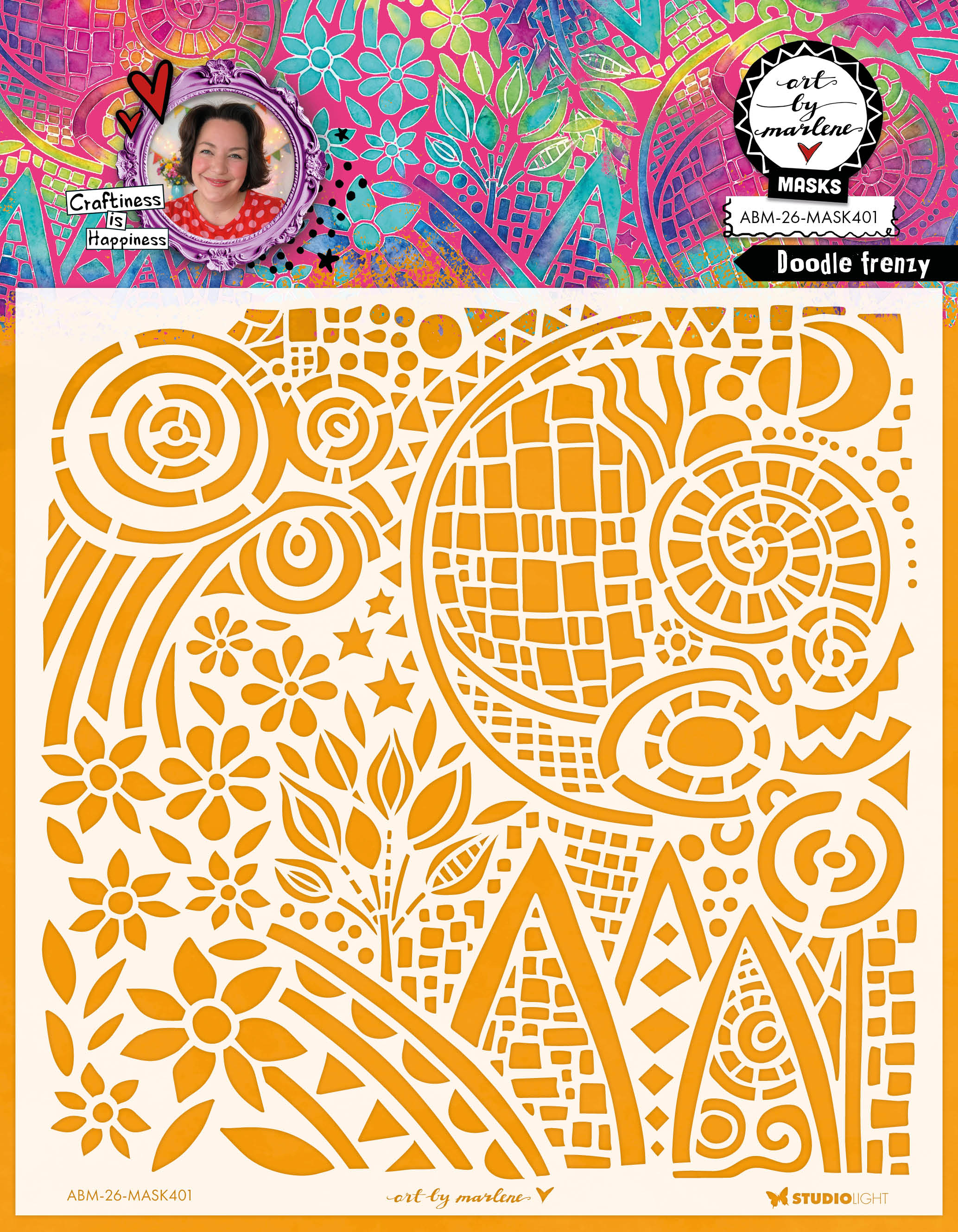 ABM Mask Doodle Frenzy Art by Marlene 1 Piece