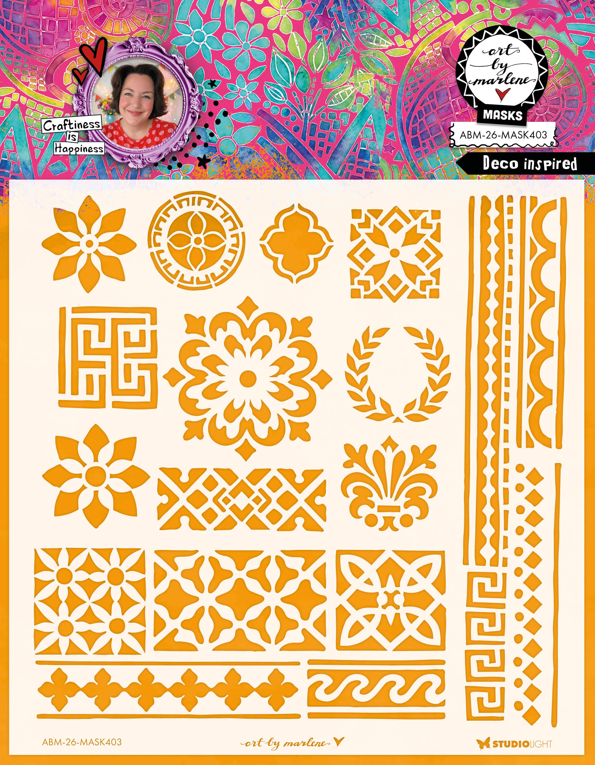 ABM Mask Deco Inspired Art by Marlene 1 Piece