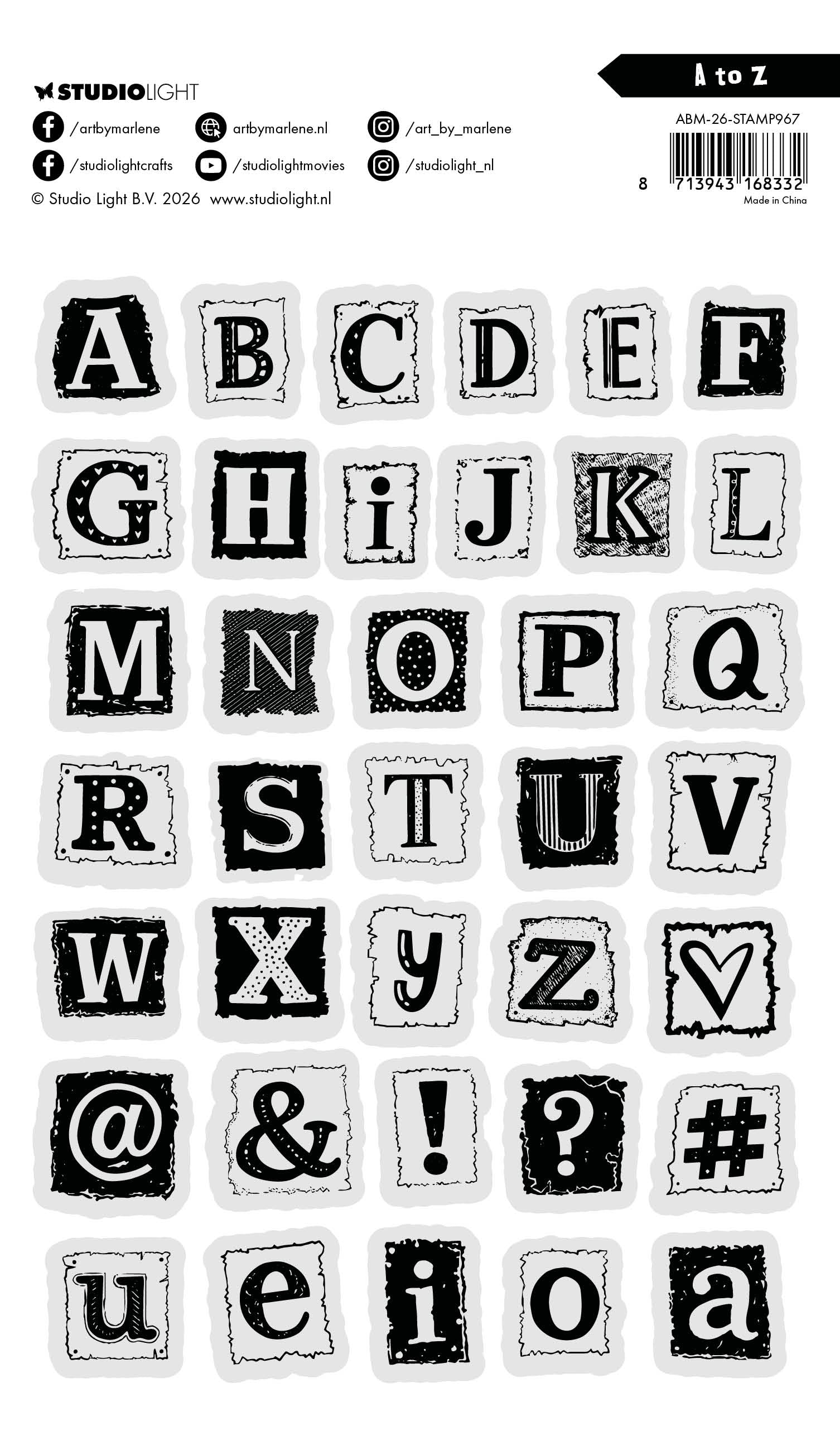 ABM Clear Stamp A to Z Art by Marlene 37 Pieces