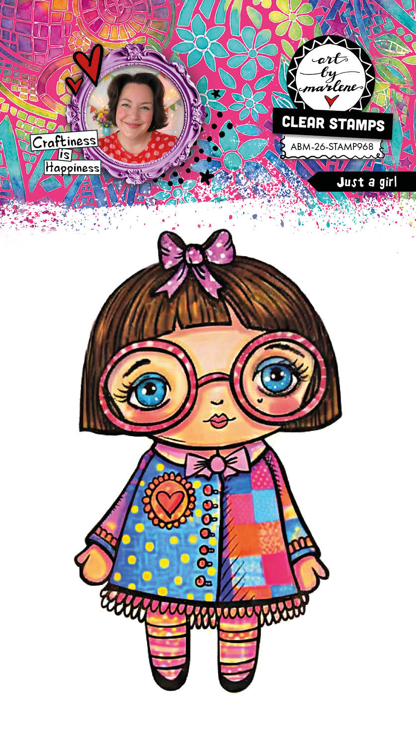 ABM Clear Stamp Just A Girl Art by Marlene 1 Piece