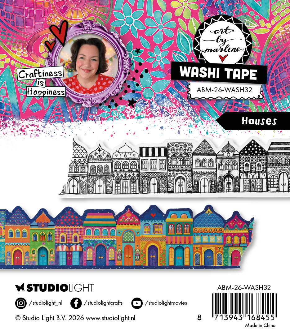 ABM Washi Tape Houses Art by Marlene 25x18x20mm 2 Pieces