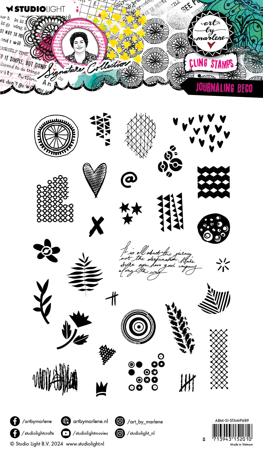 ABM Cling Stamp Journaling Deco Signature Collection 29 PC