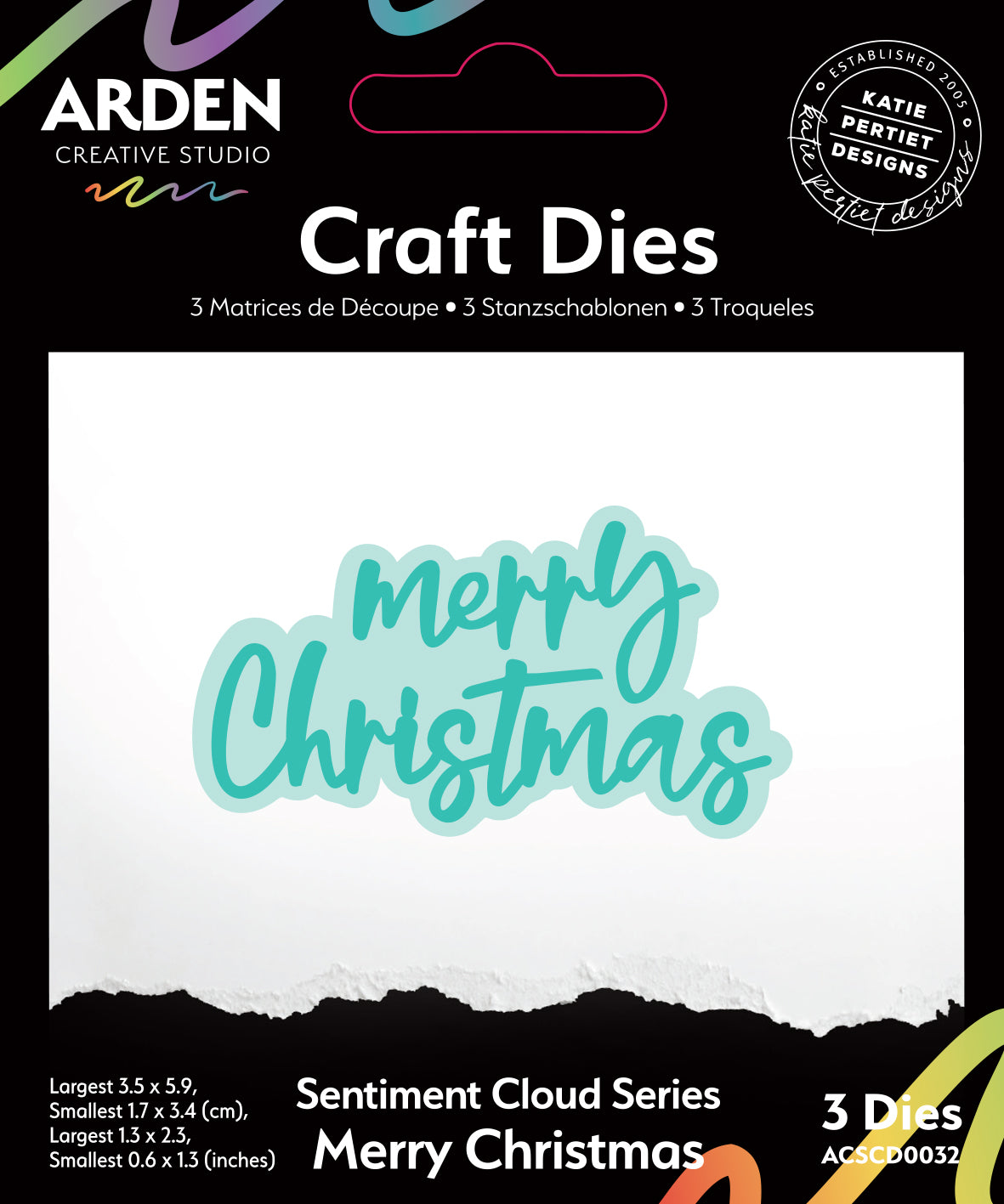 Arden Creative Studio Sentiment Cloud Series Merry Christmas Craft Die Set