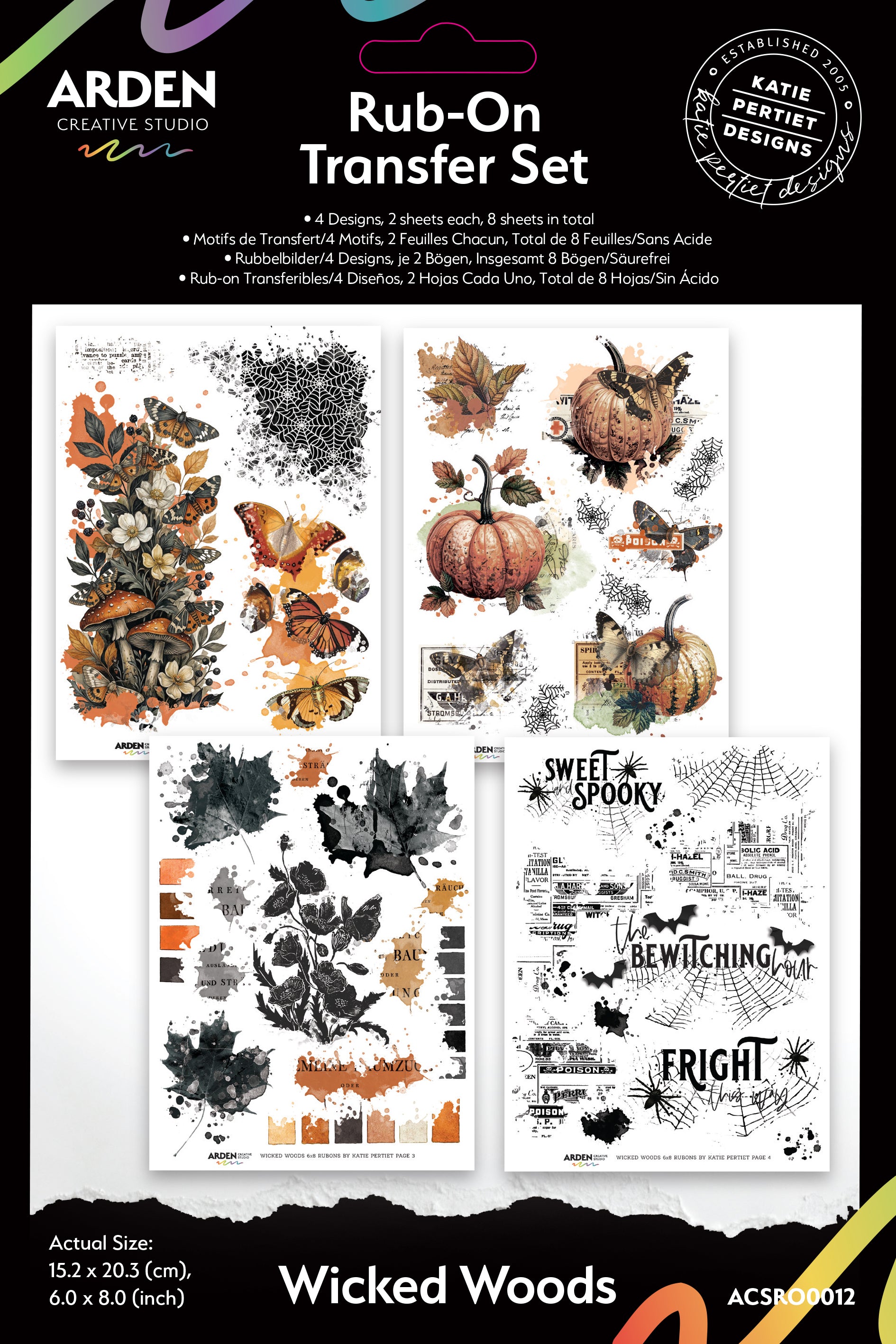 Arden Creative Studio Wicked Woods 6in x 8in Rub-On Transfer Set