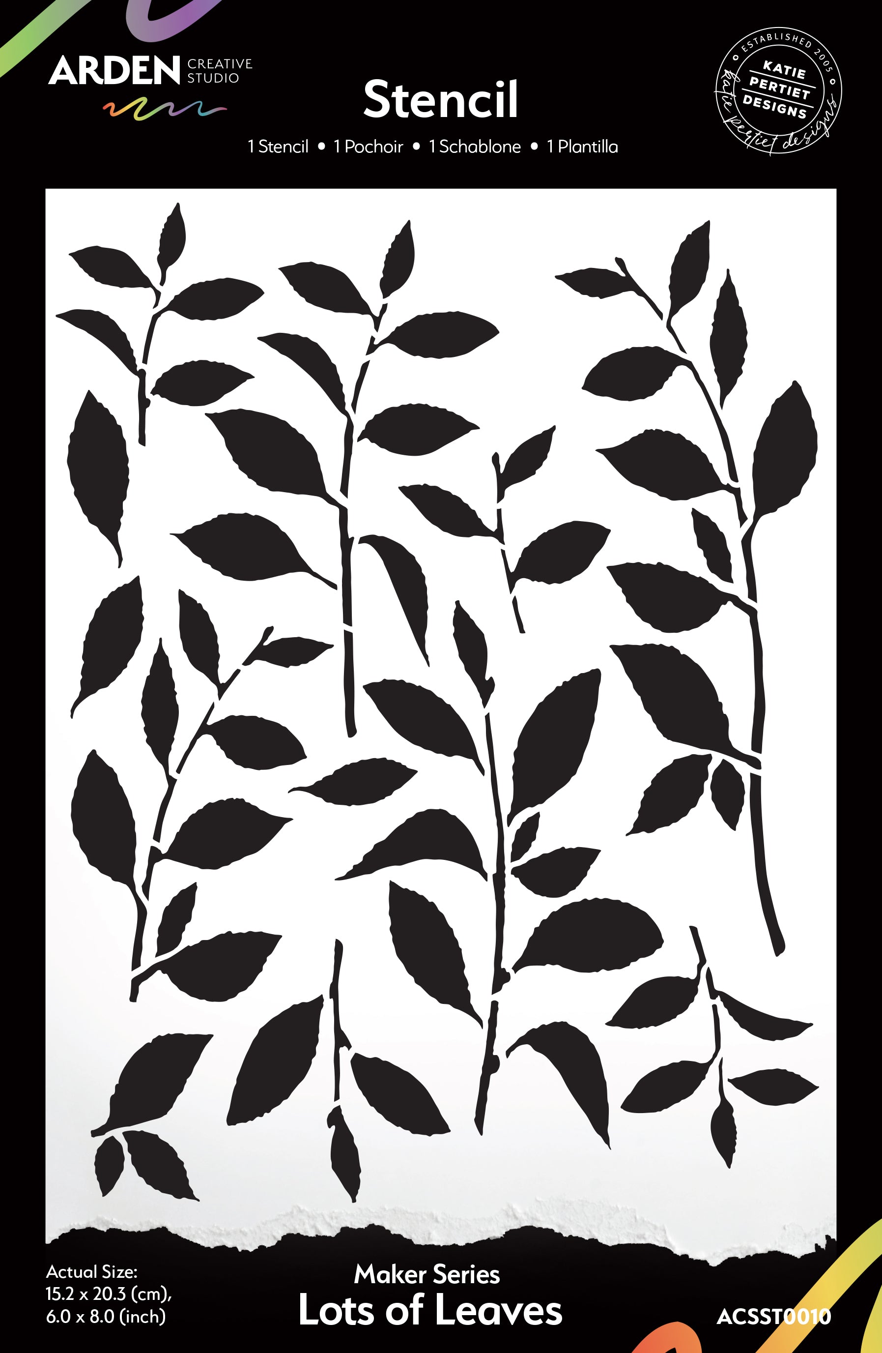 Arden Creative Studio Maker Series Lots of Leaves 6in x 8in Stencil