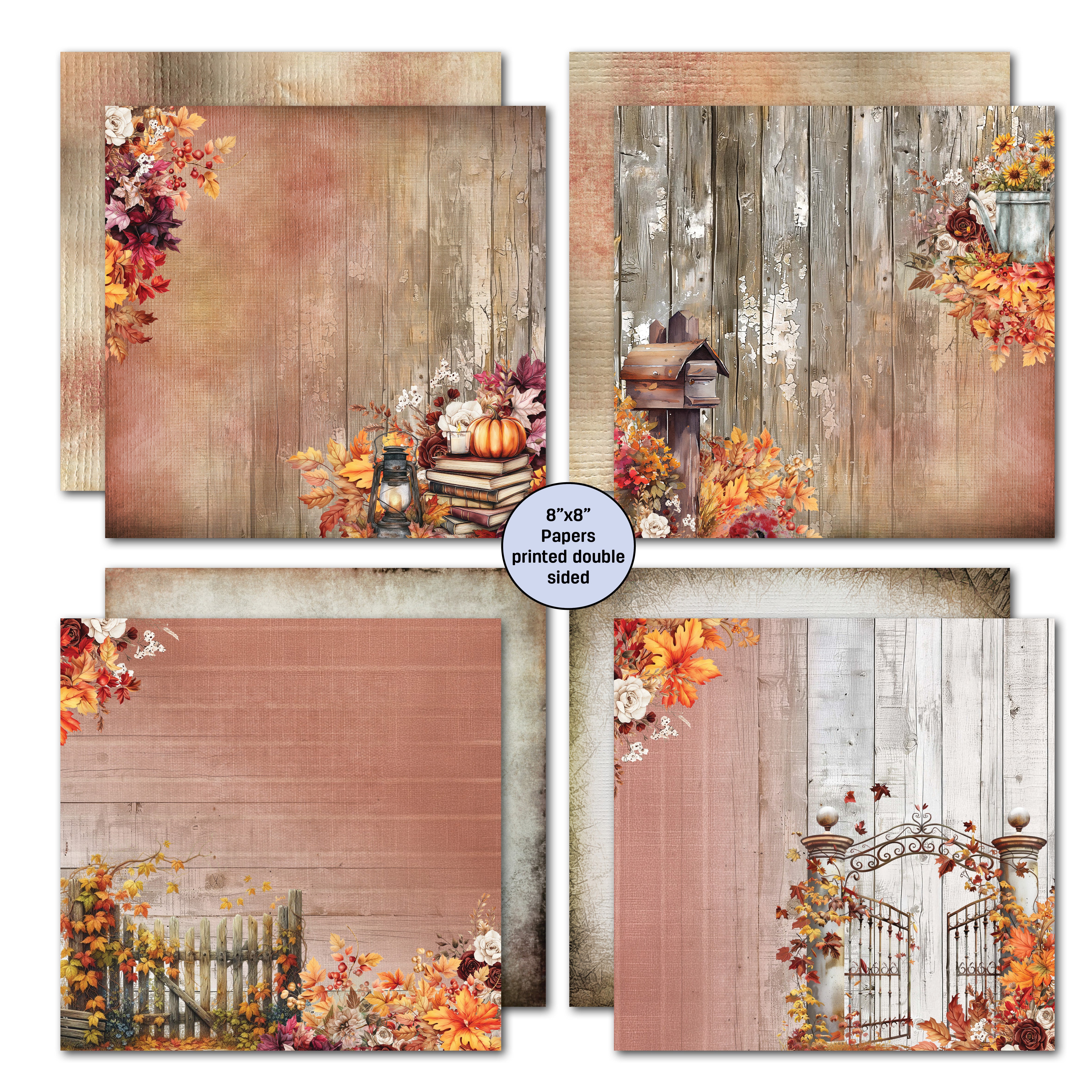 3Quarter Designs Autumn Whispers 8x8 Paper Pack & Diecuts Set