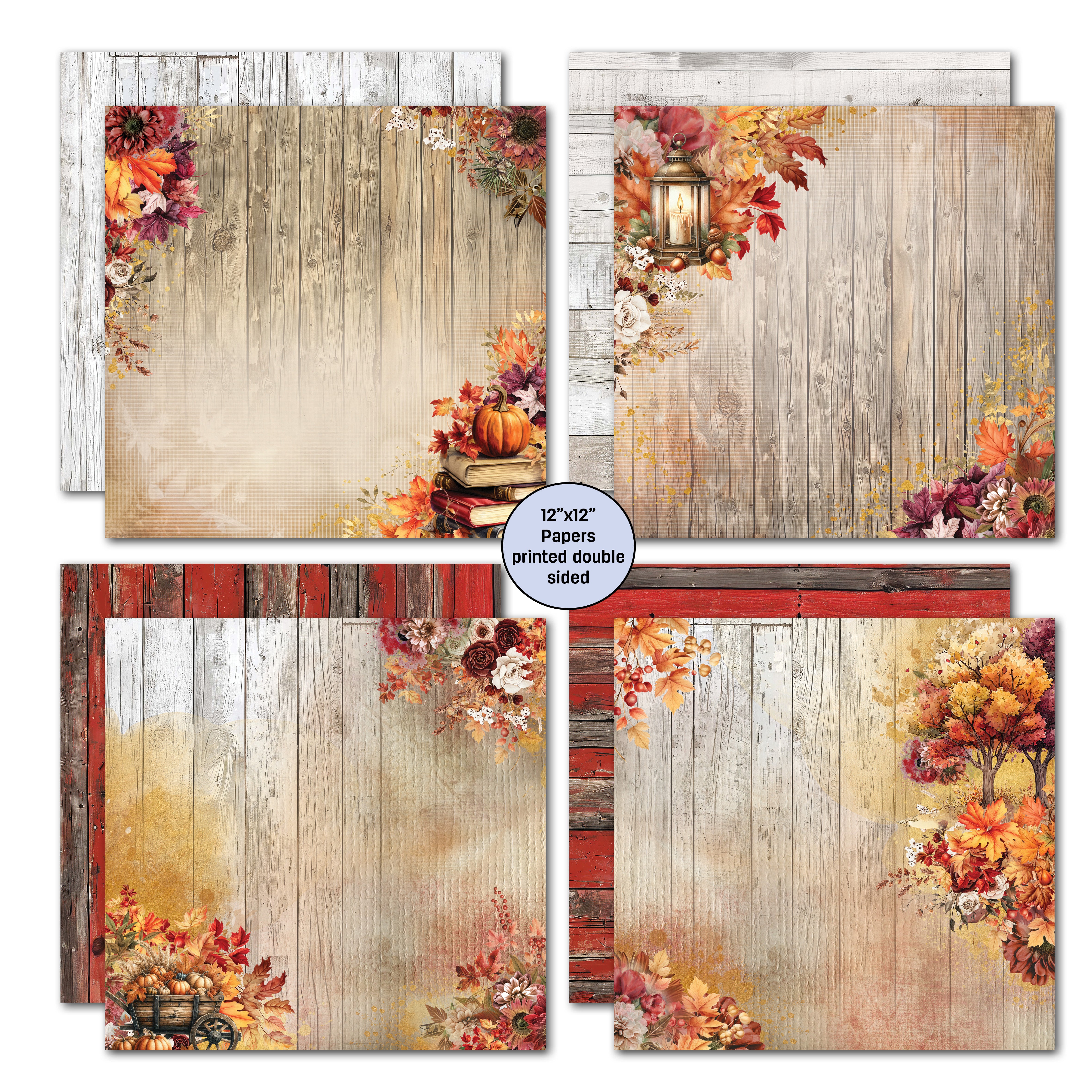 3Quarter Designs Autumn Whispers 12x12 Design Paper & Diecuts Set