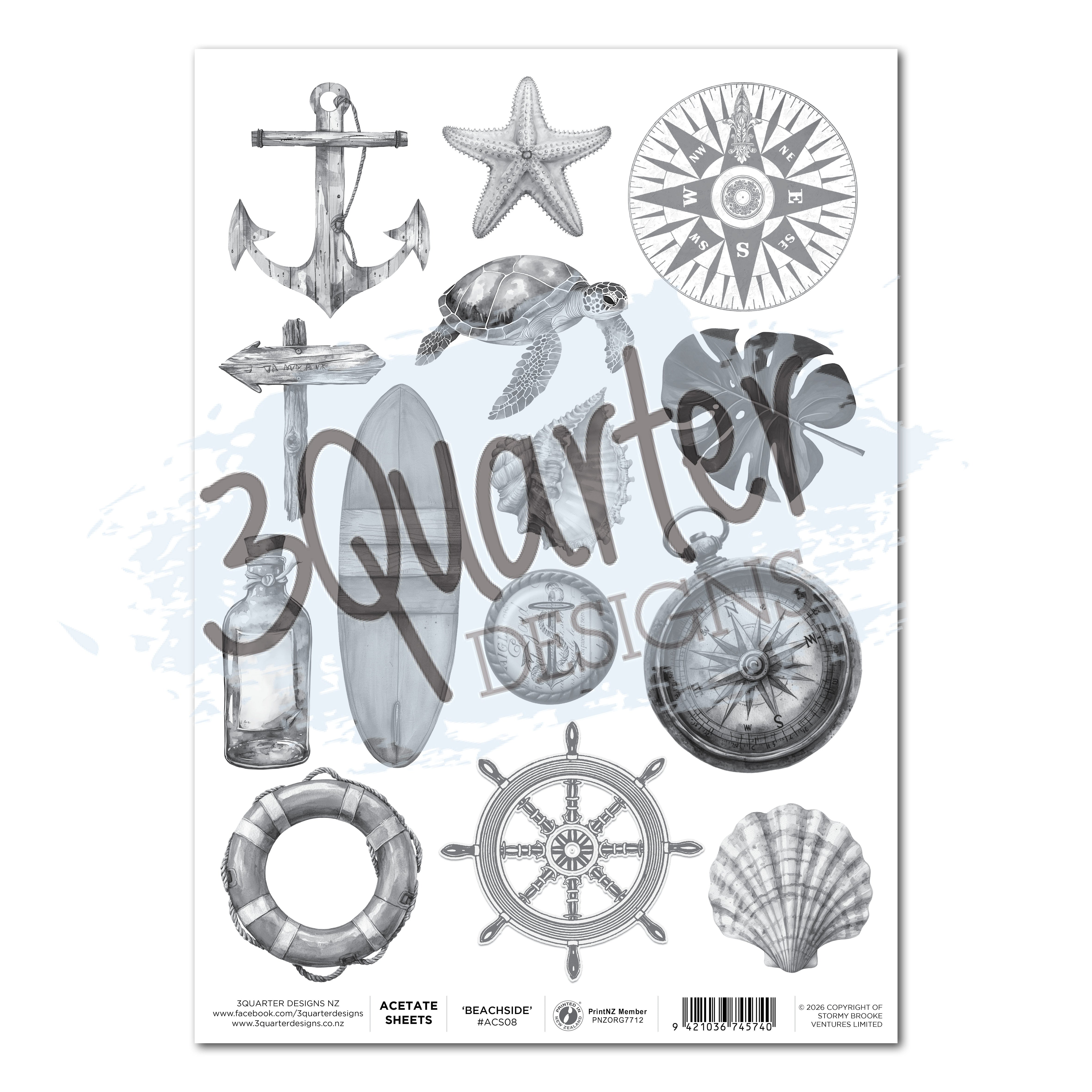 3Quarter Designs Beachside Life - A4 Acetate