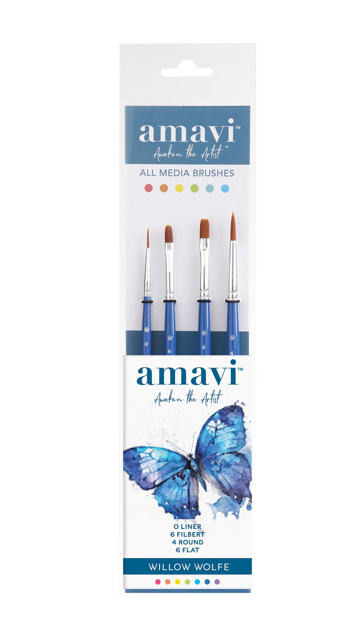 Willow Wolfe - Amavi® Mixed Media Golden Taklon Brushes Set #5