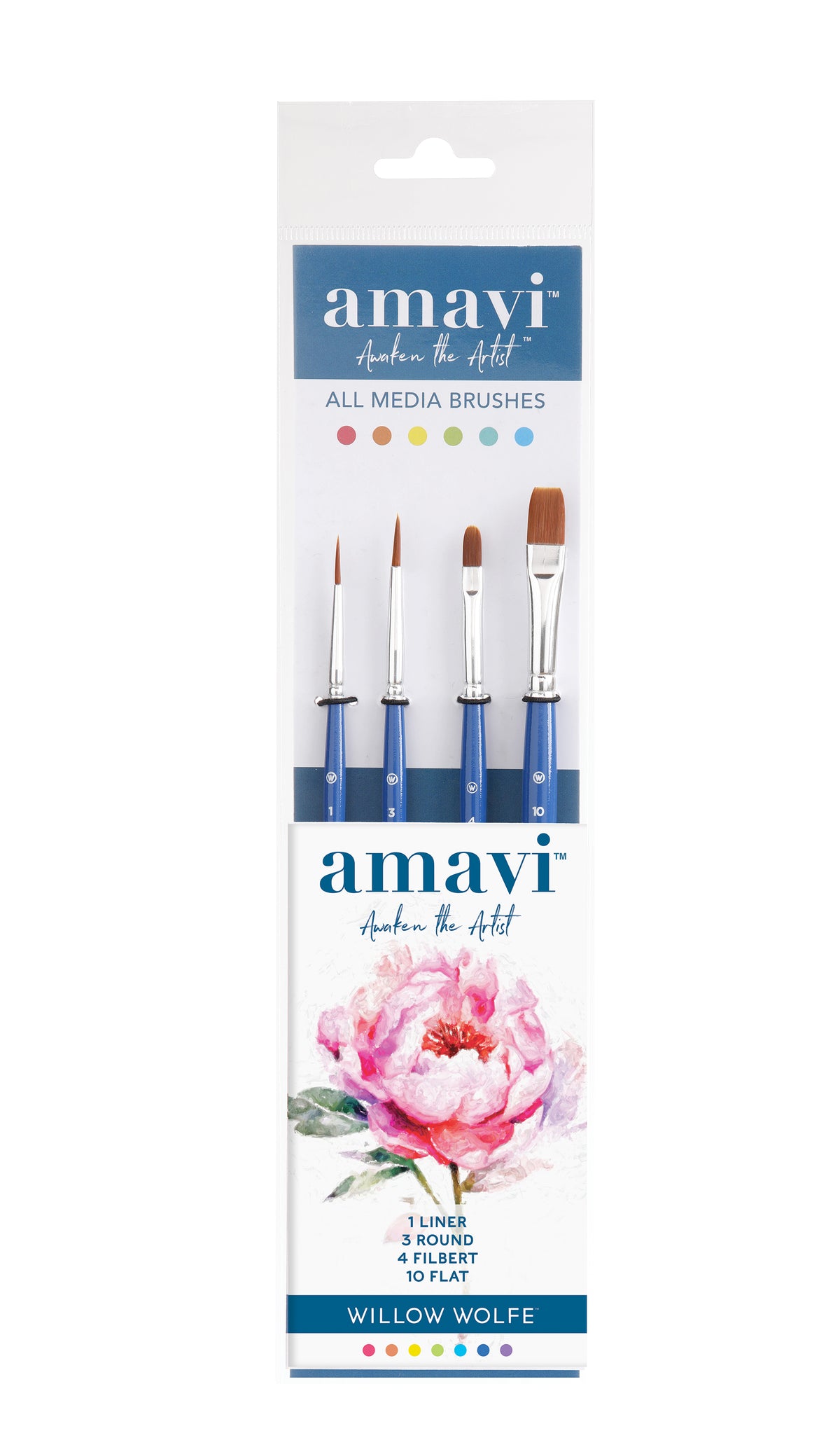 Willow Wolfe - Amavi® Mixed Media Golden Taklon Brushes Set #6