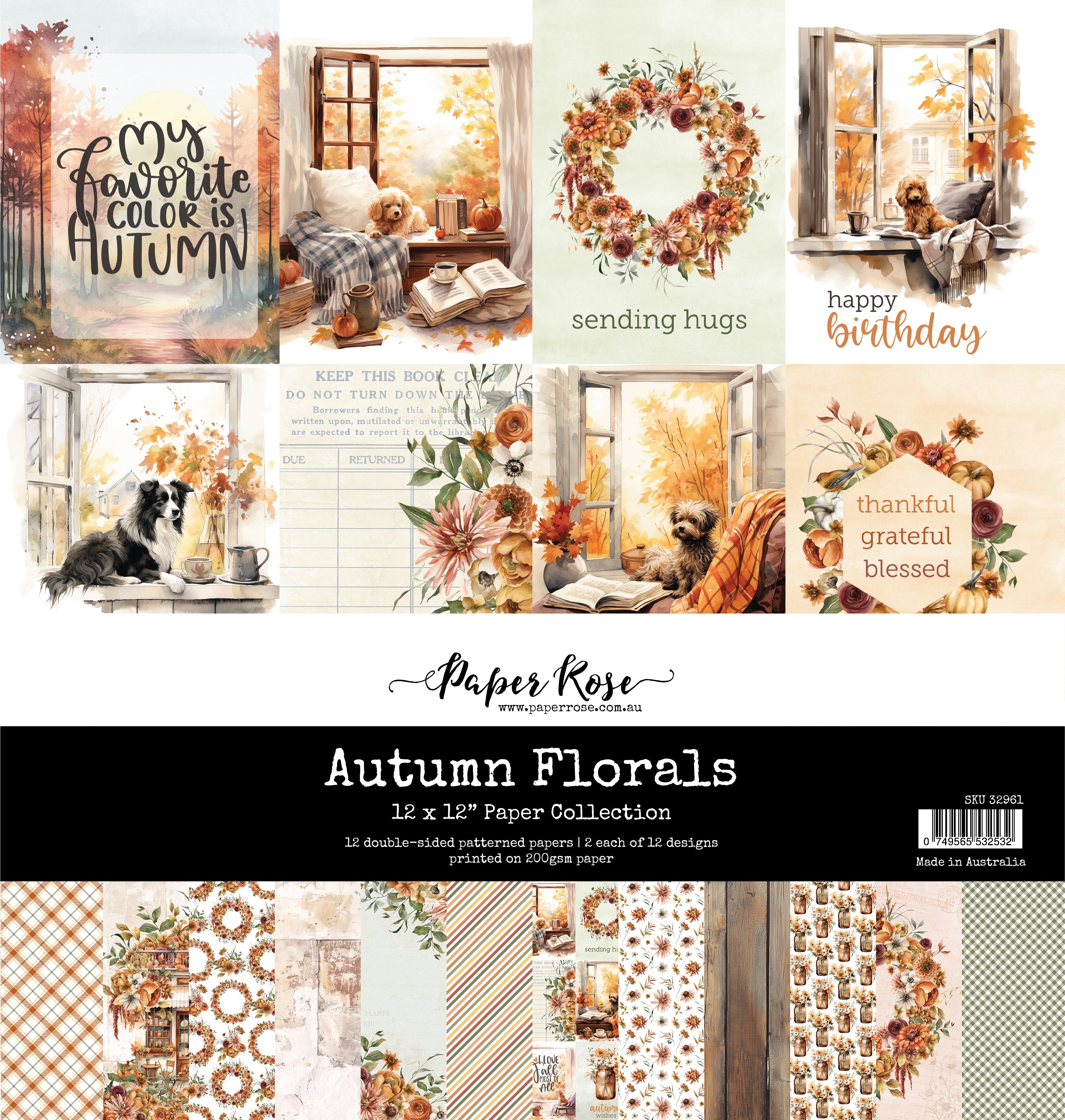 Autumn Florals 12x12 Paper Collection 32961