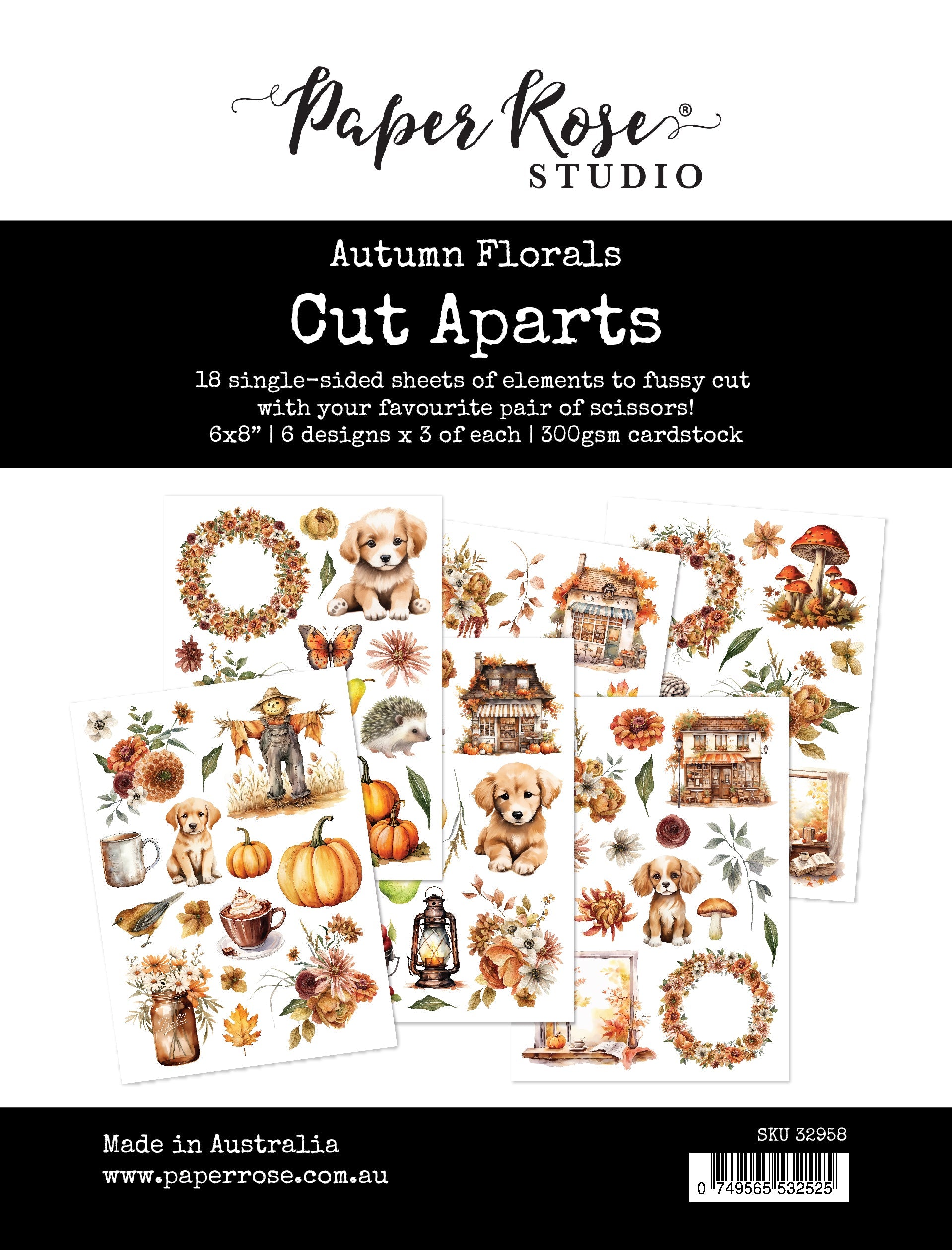 Autumn Florals Cut Aparts Paper Pack 32958