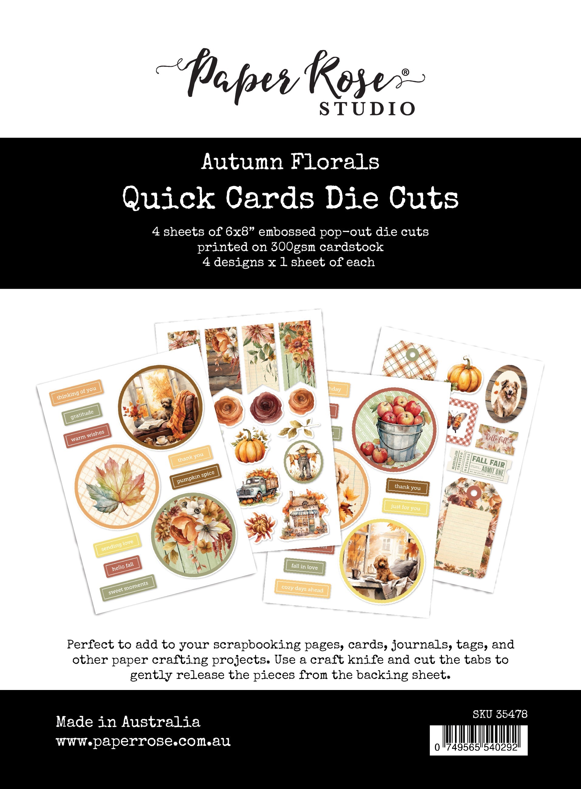 Autumn Florals Quick Card Die Cuts 35478