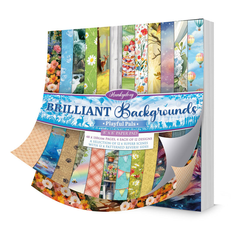 Brilliant Backgrounds - Playful Pals 8" x 8" Paper Pad