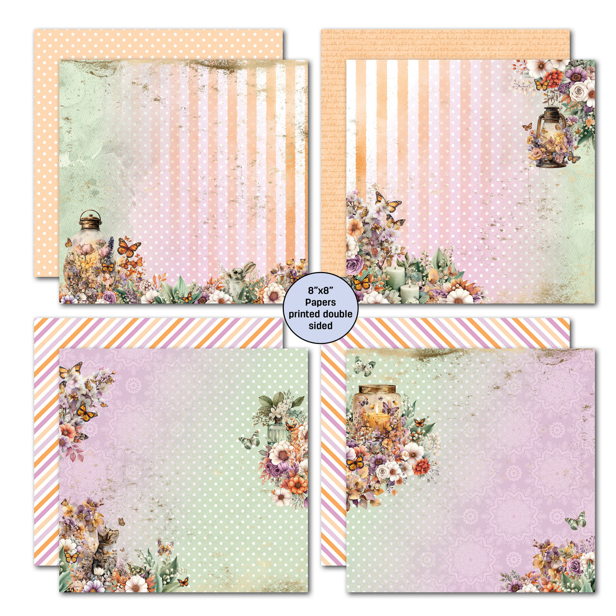 3Quarter Designs Butterfly Grove 8x8 Paper Pack & Diecuts Set