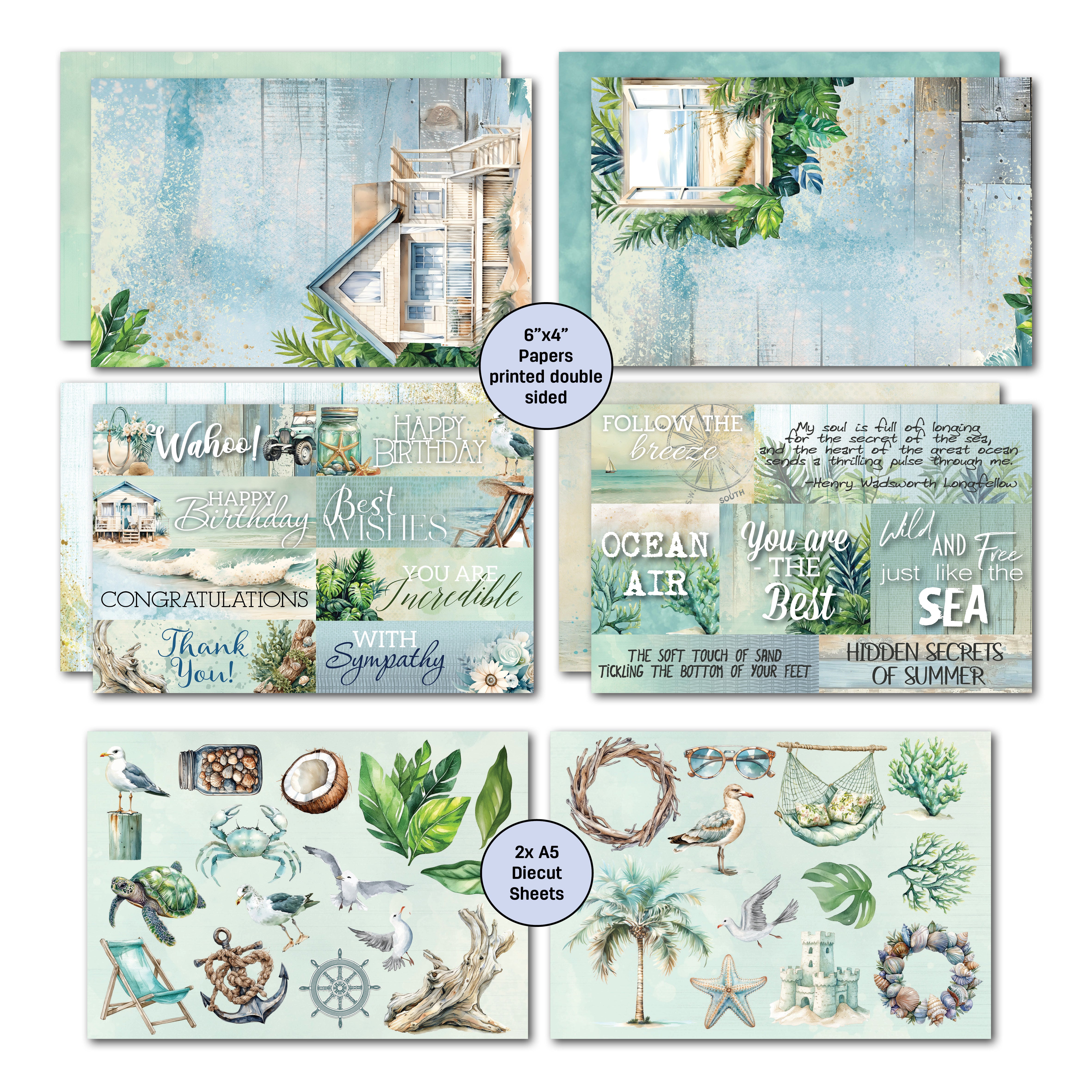 3Quarter Designs Beachside Life 6x4 Card Pack