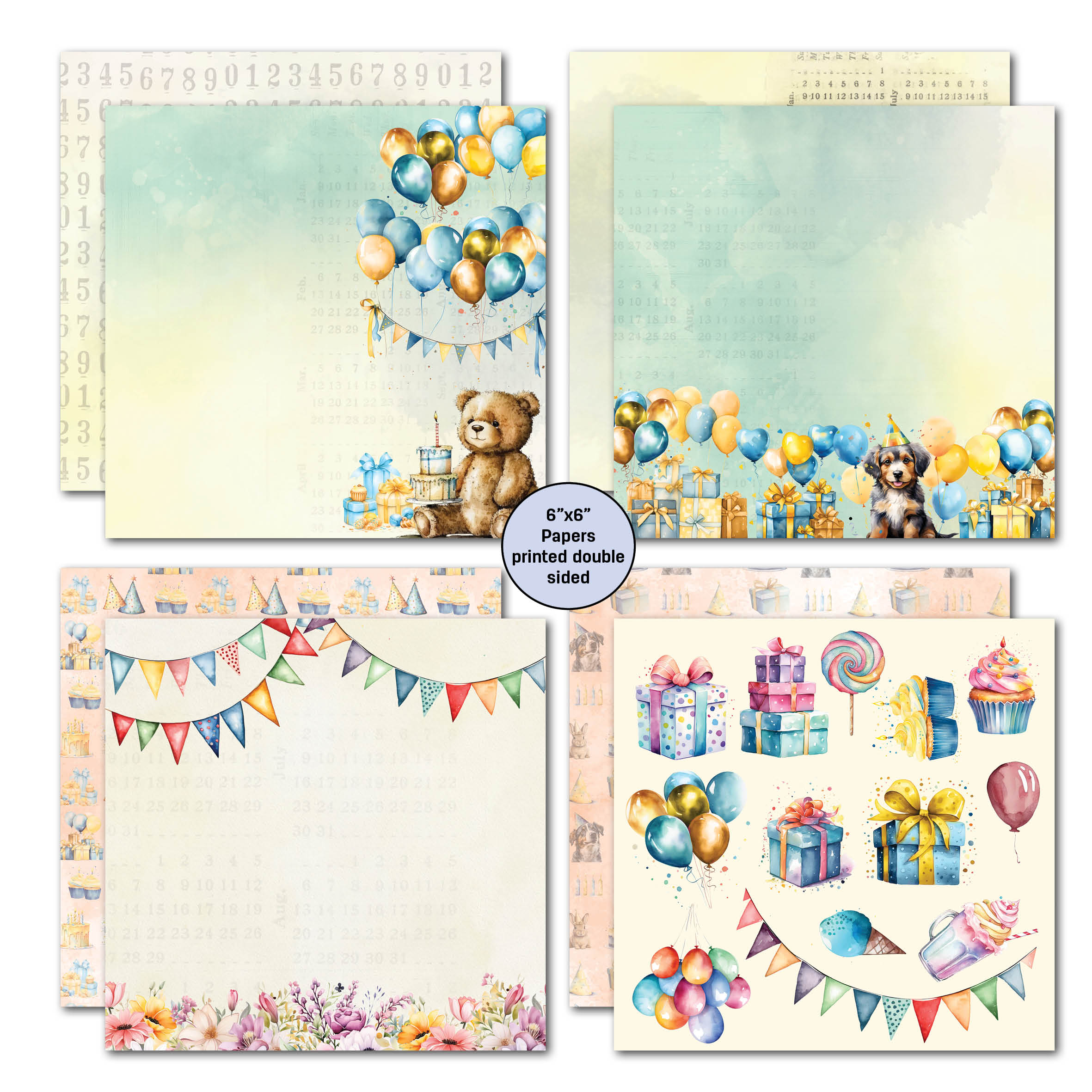 3Quarter Designs Birthday Wishes 6x6 Paper Pack