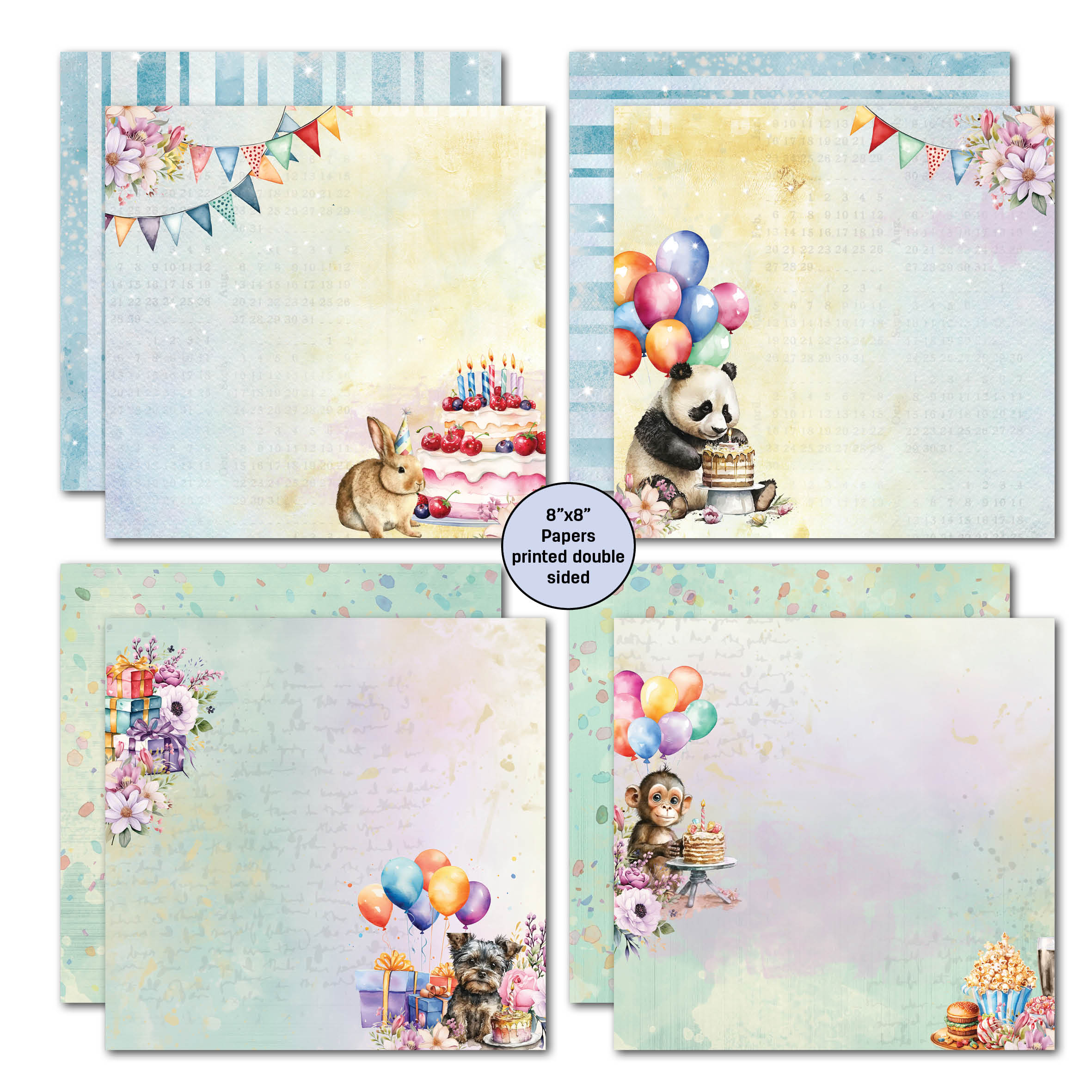 3Quarter Designs Birthday Wishes 8x8 Paper Pack