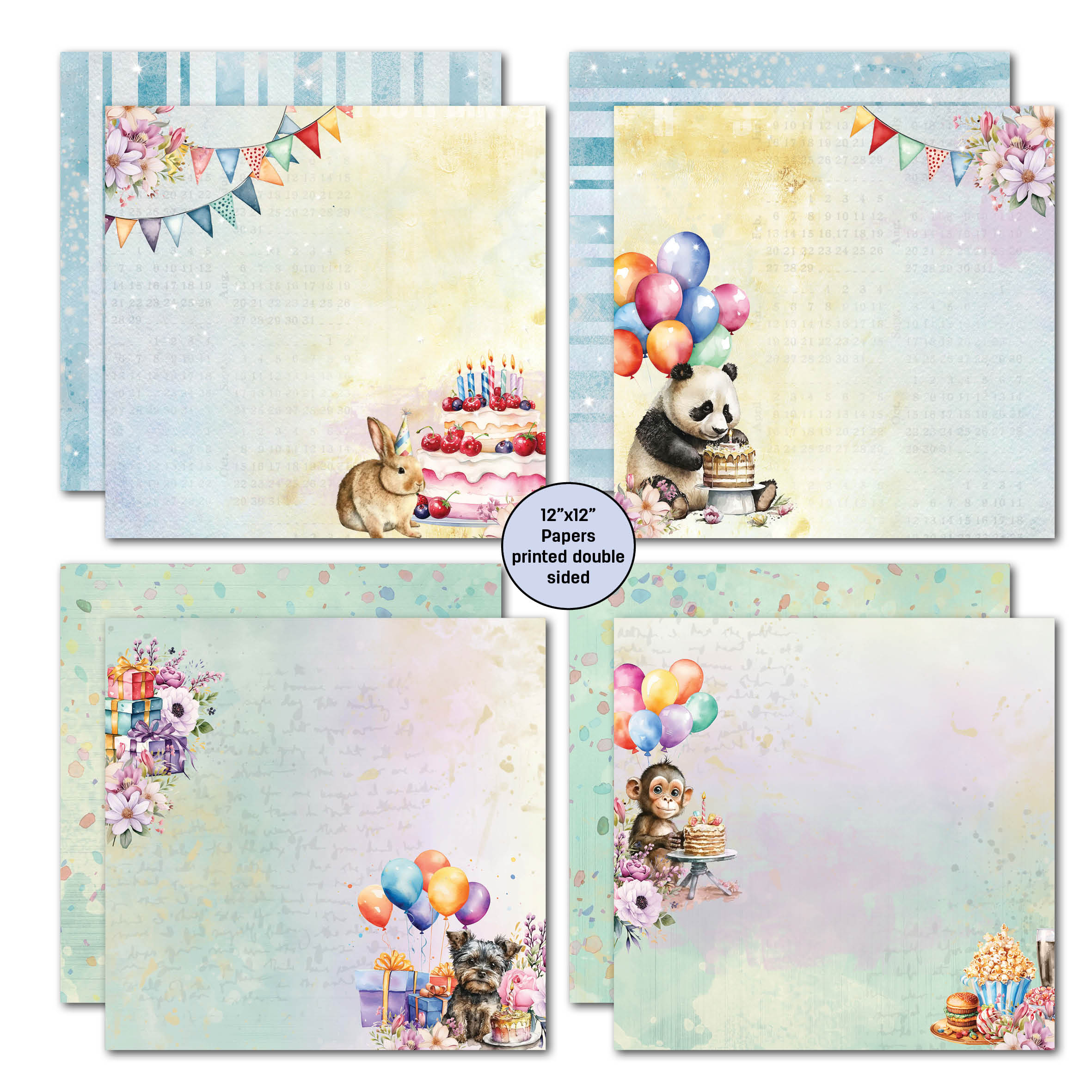 3Quarter Designs Birthday Wishes 12x12 Design Paper & Diecuts Set