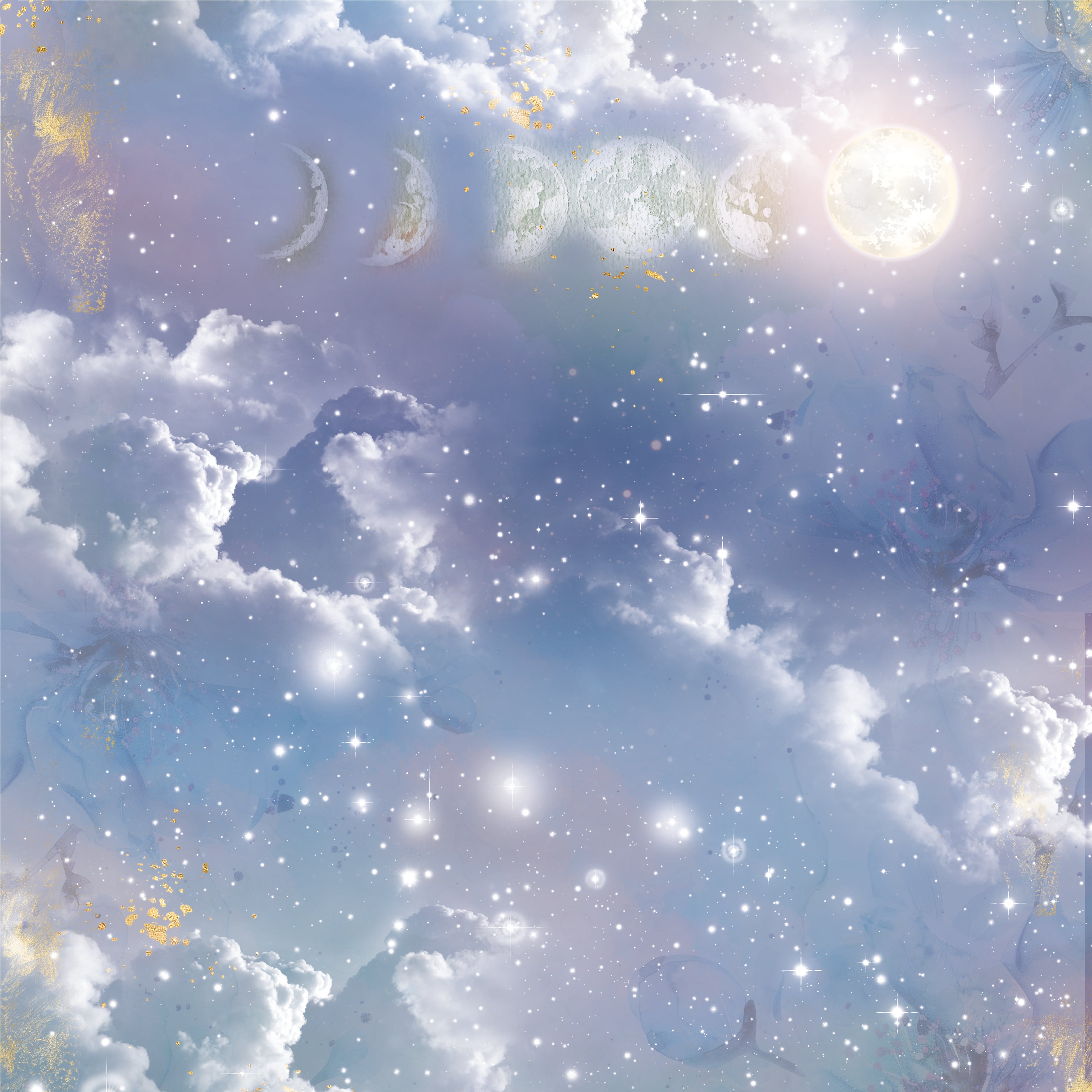 Natures Garden Lunar Blooms - 12”x12” Paper Pad