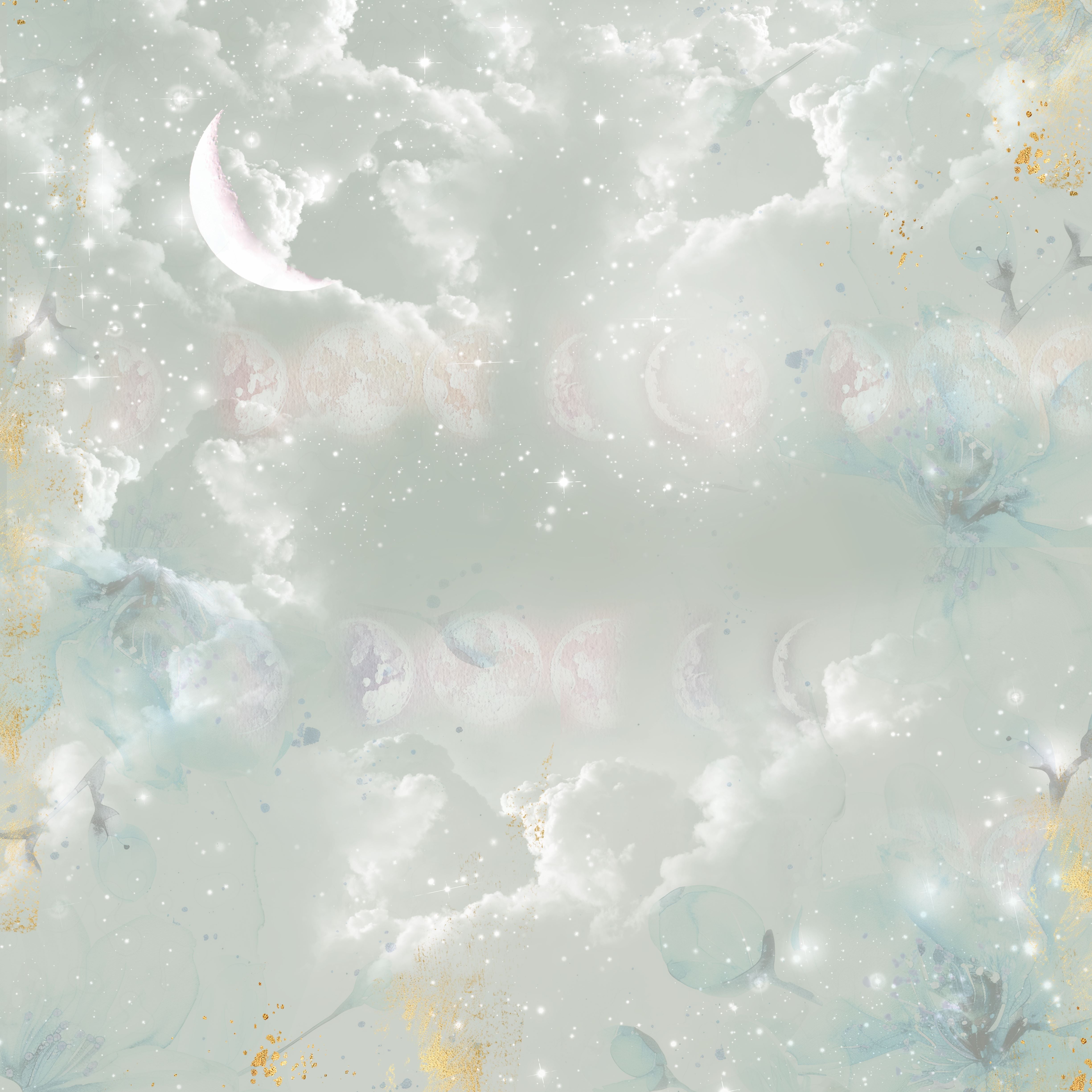 Natures Garden Lunar Blooms - 12”x12” Paper Pad