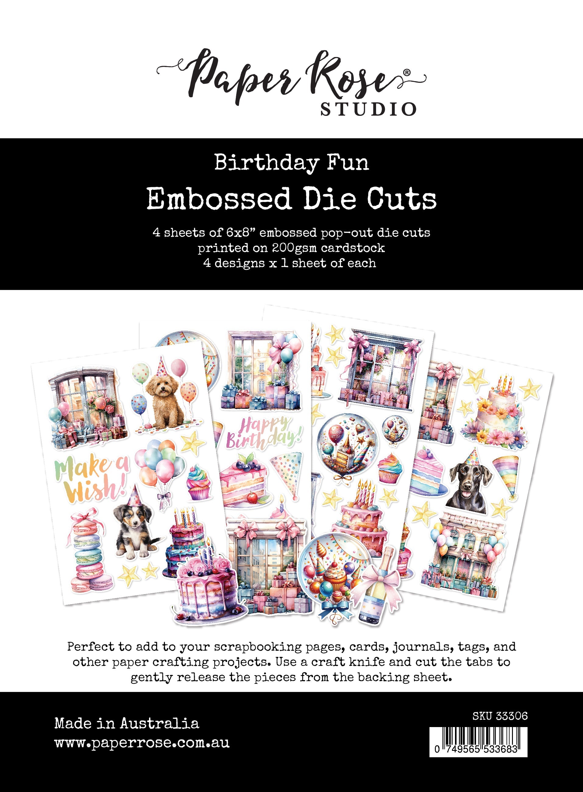 Birthday Fun Embossed Die Cuts 33306
