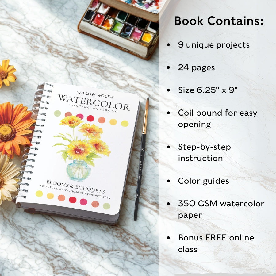 Willow Wolfe - Watercolor Workbook: Blooms and Bouquets by Willow Wolfe