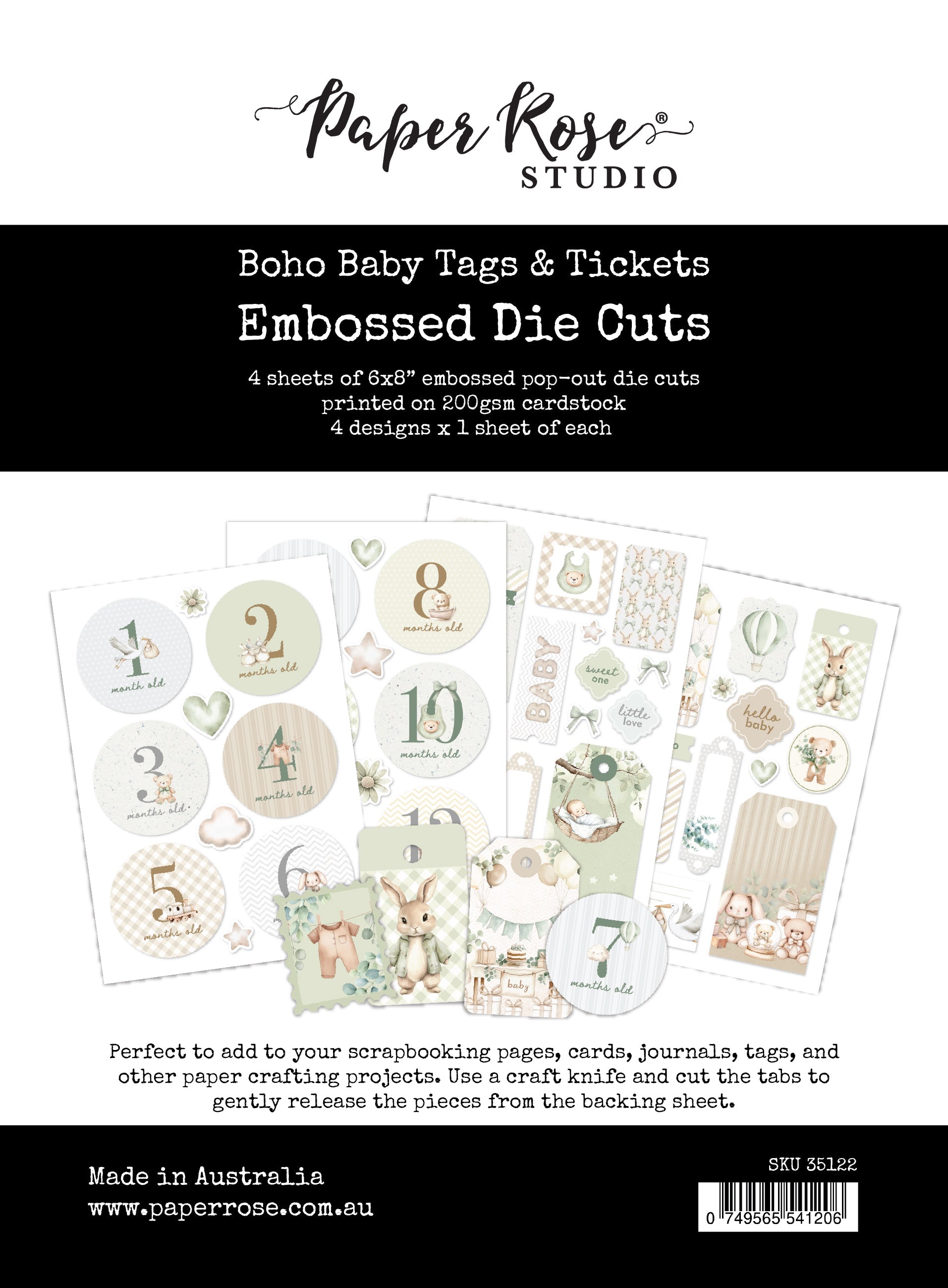 Boho Baby Basics Tags & Tickets Embossed Die Cuts 35122