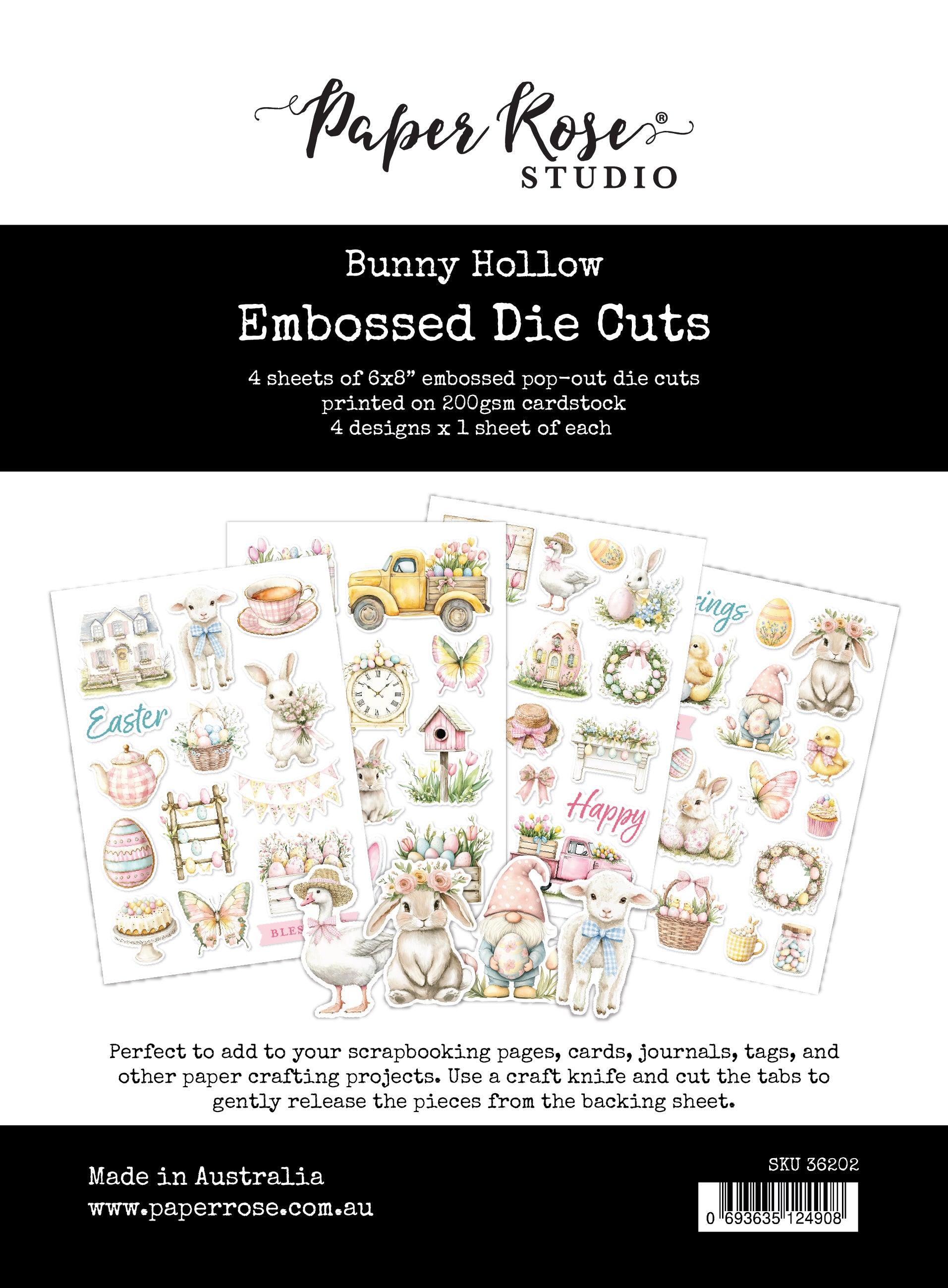 Bunny Hollow 6 x 8" Embossed Die Cuts 36202