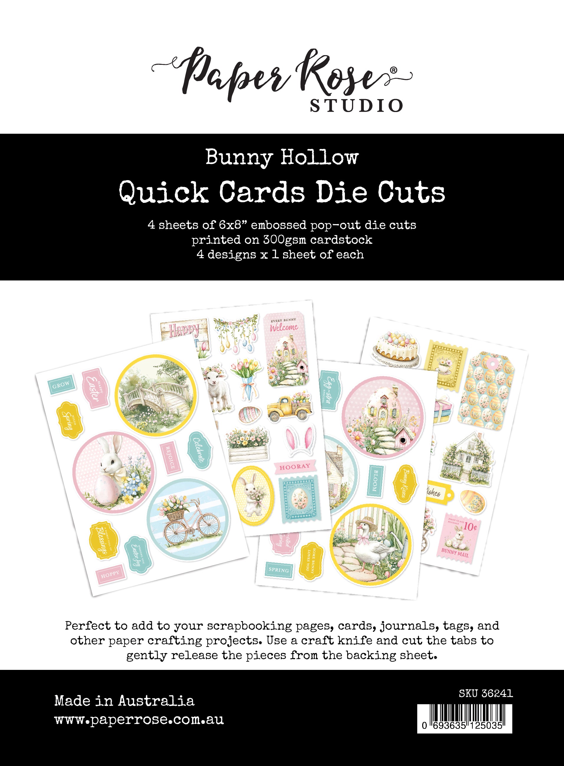 Bunny Hollow 6x8" Quick Cards Die Cuts 36241