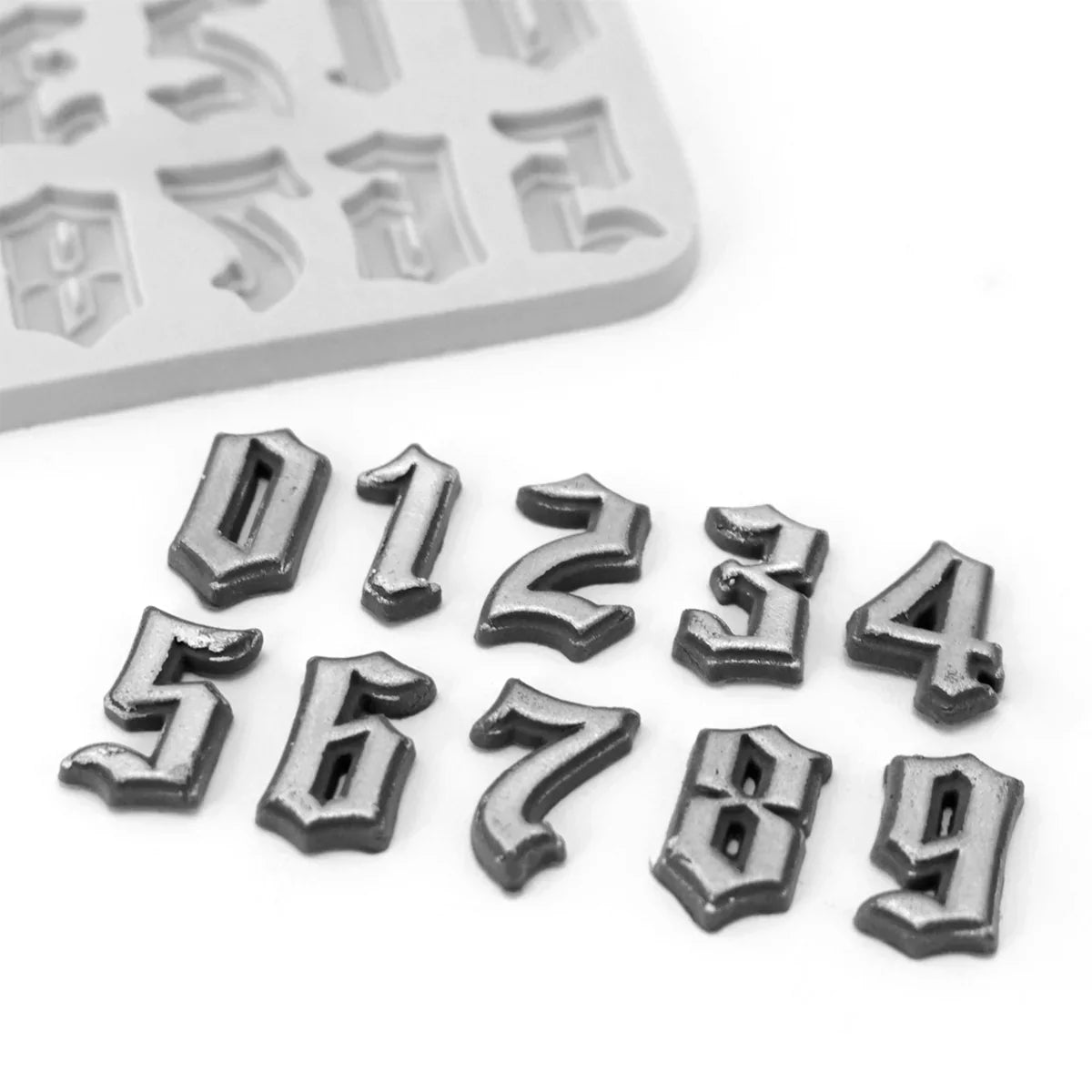 Gothic Font Numbers Silicone Mould