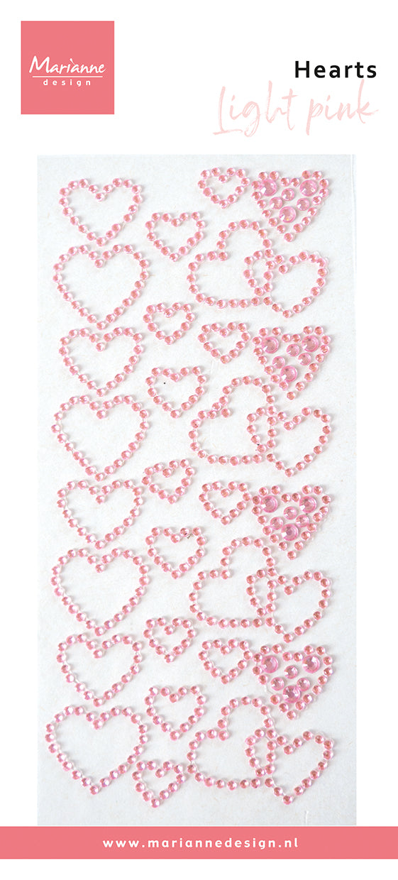 Marianne Design Hearts Rhinestones - Light Pink
