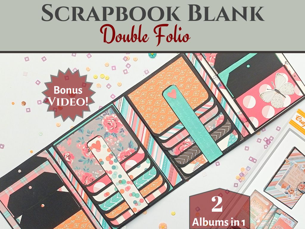 CrafTreat Scrapbook Blanks - Double Folio - Black & Kraft Color