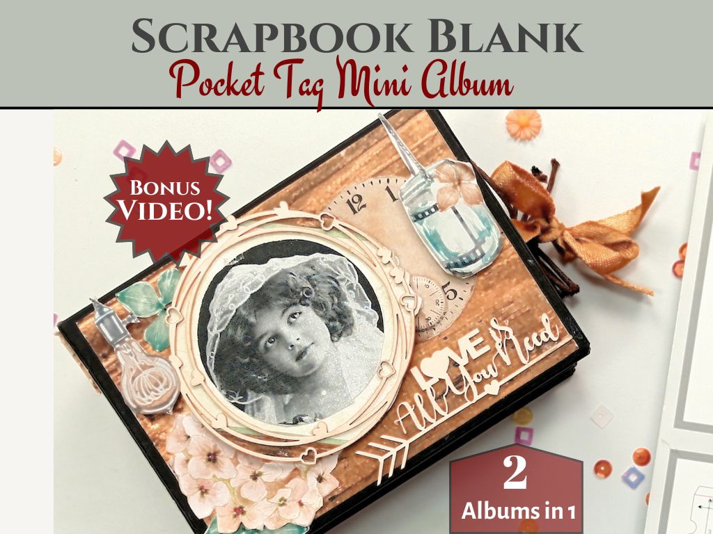 CrafTreat Scrapbook Blanks - Pocket Tag - Black & Kraft Color