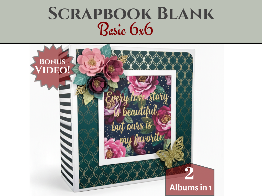CrafTreat Scrapbook Blank Precut Album Base - Basic 6x6 - White and Ivory