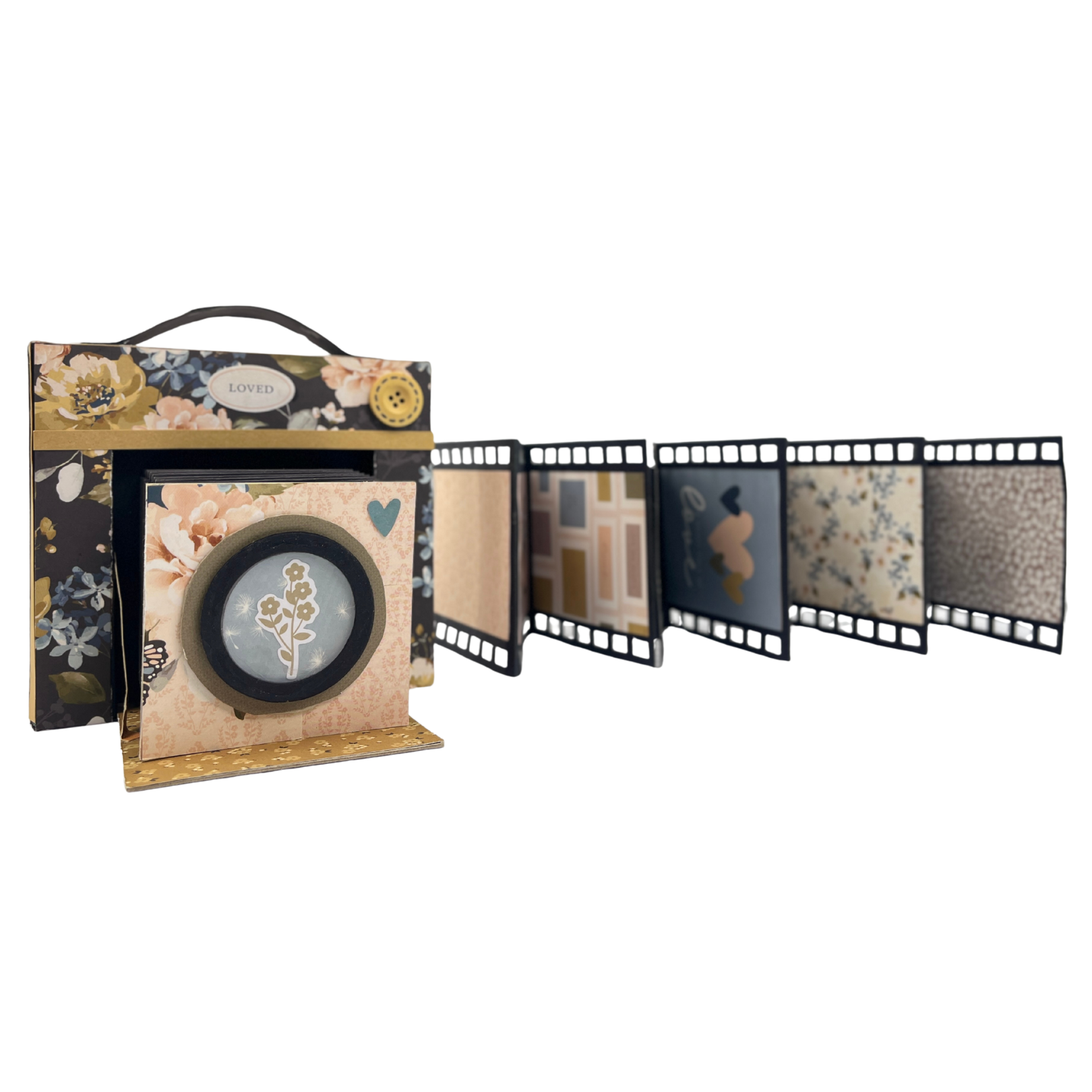 CrafTreat Scrapbook Blank Precut Album Base - Vintage Camera - Ivory