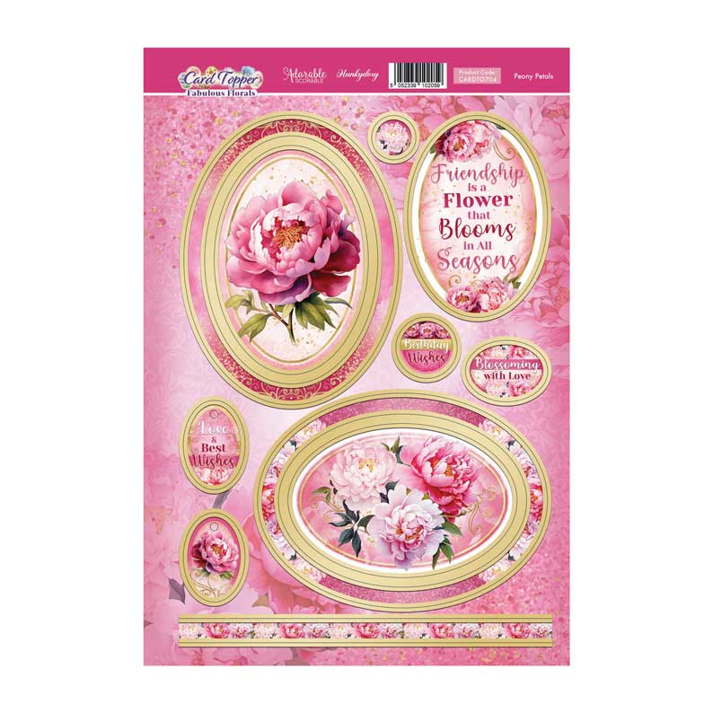 Peony Petals Card Topper Sheet