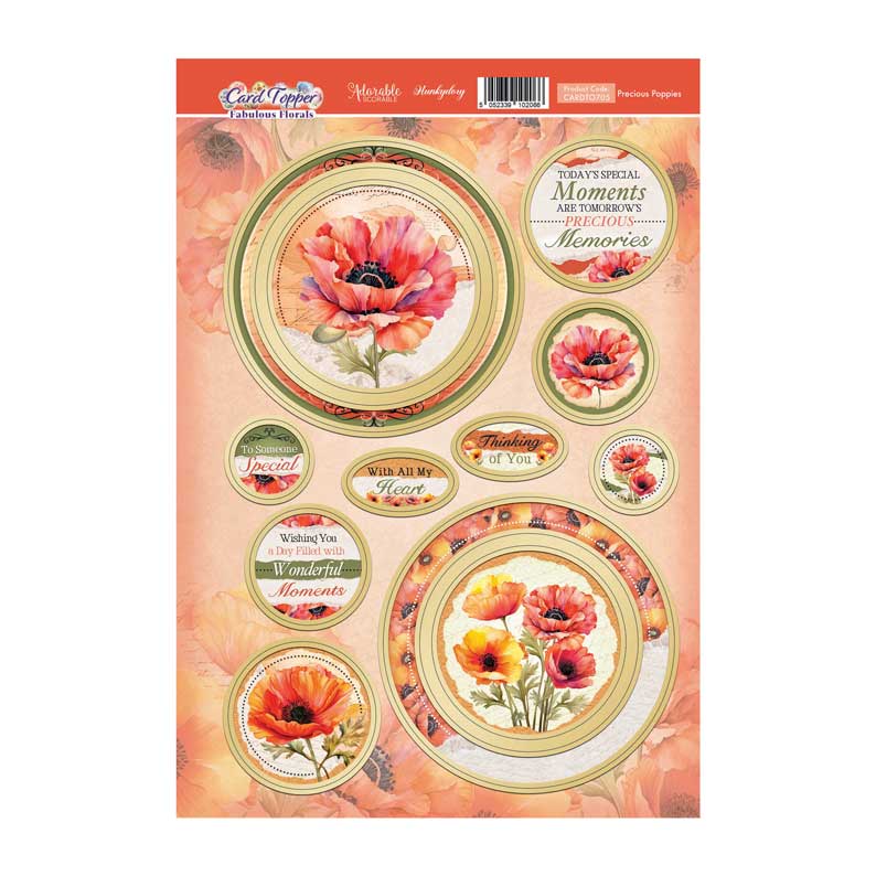 Precious Poppies Card Topper Sheet
