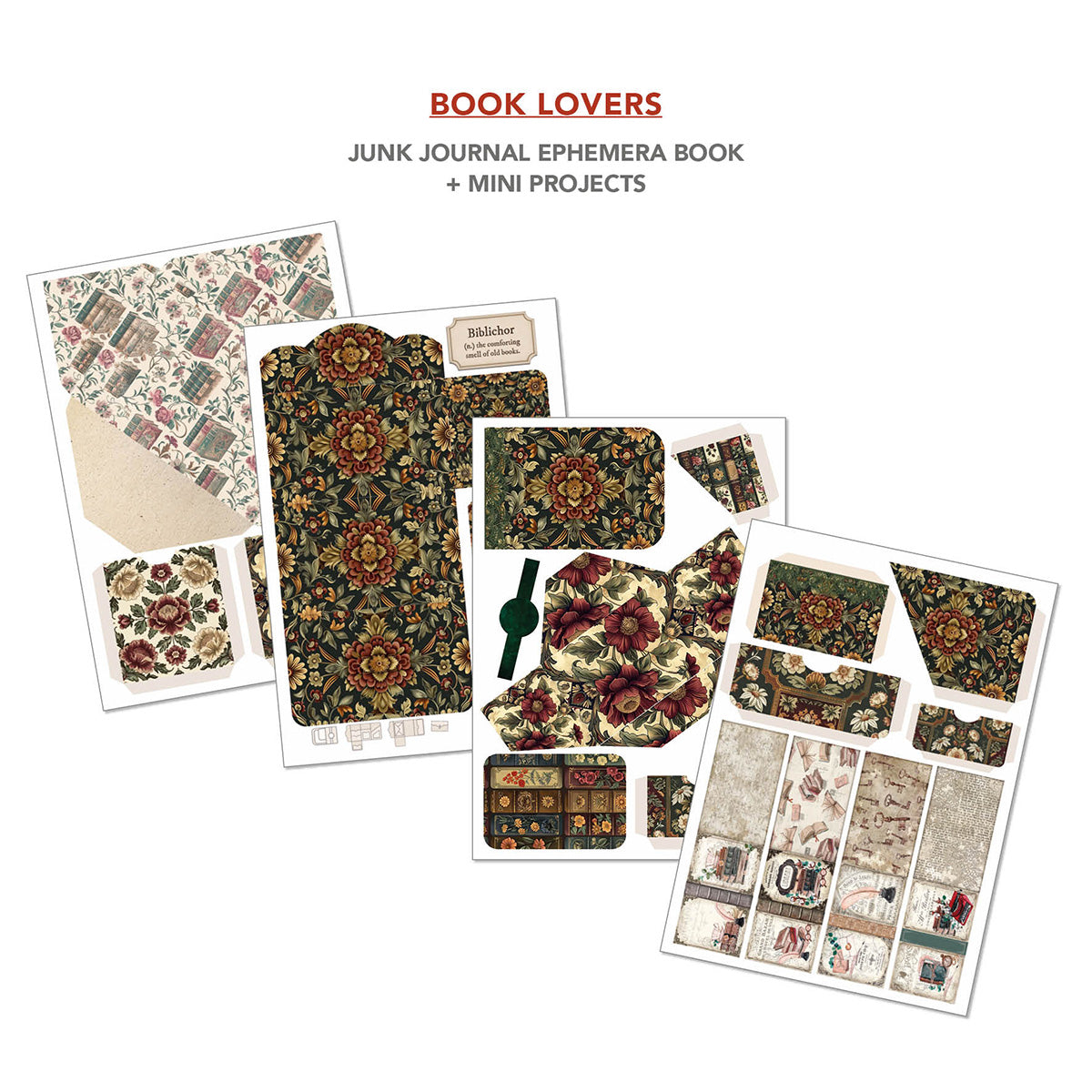 Book Lovers Junk Journal & Ephemera Book  A4 32/Pkg
