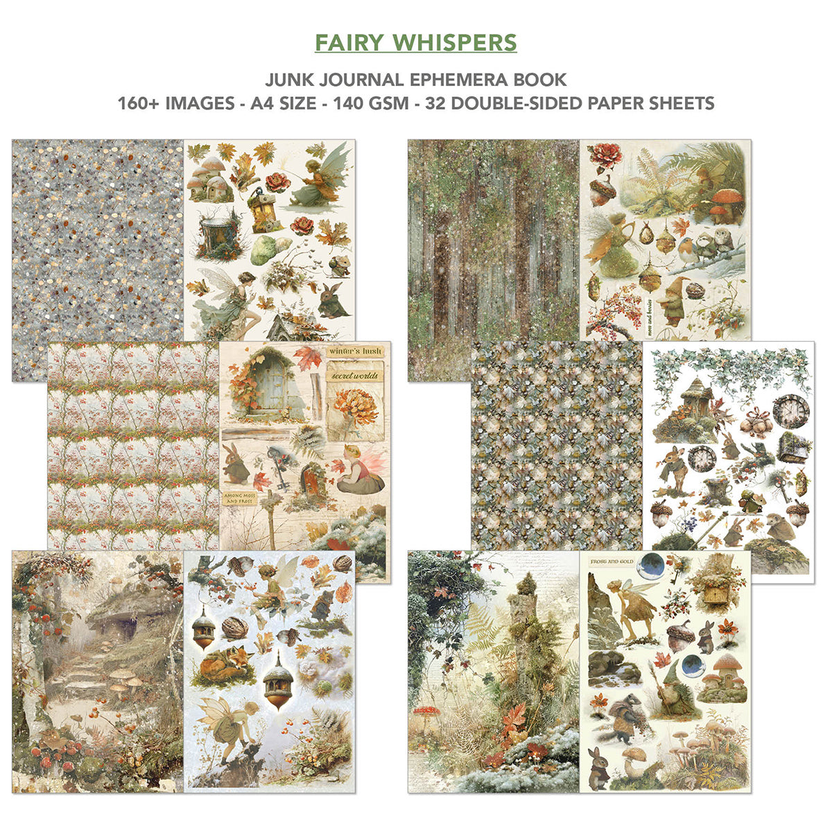 Fairy Whispers Junk Journal & Ephemera Book A4 32/Pkg