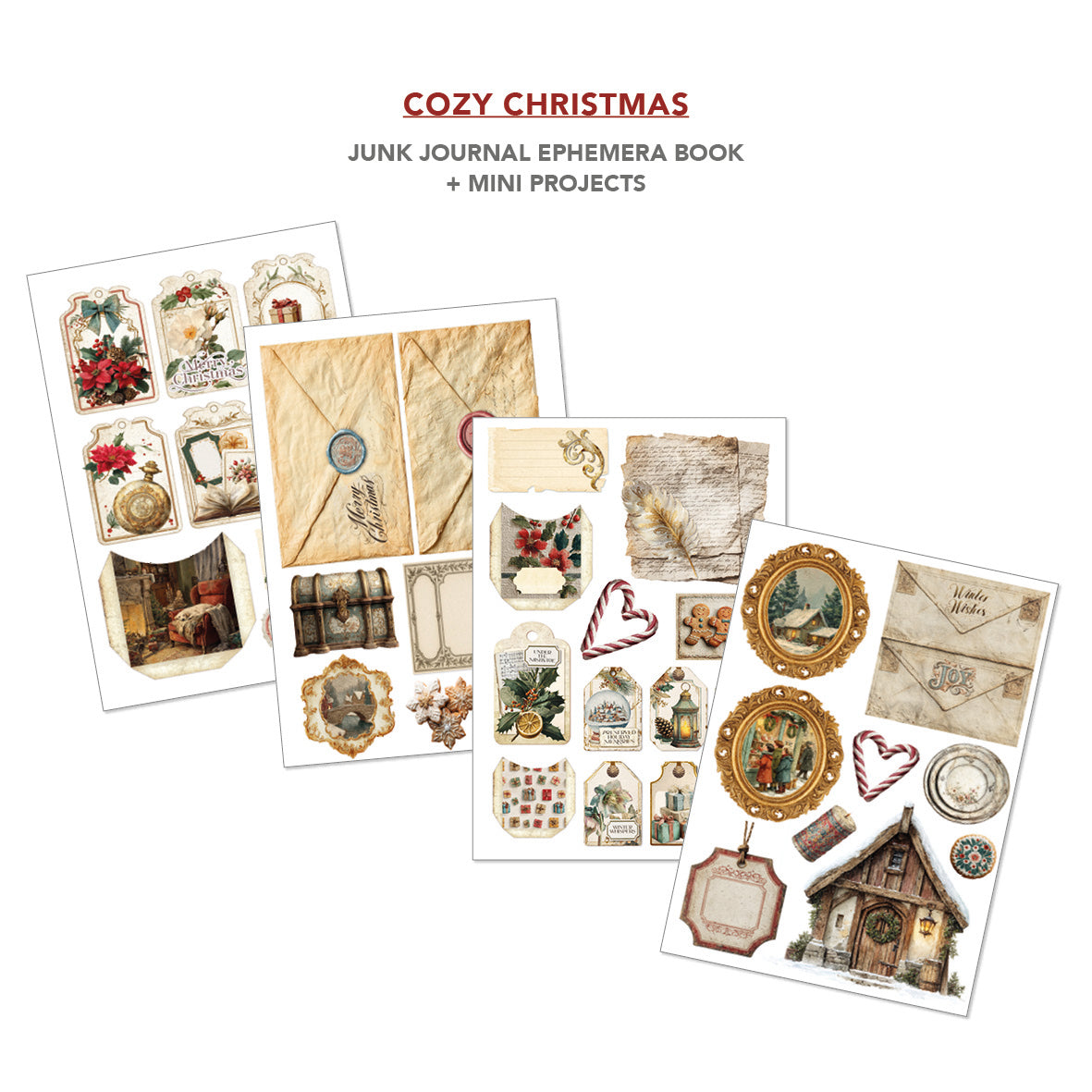 Cozy Christmas Junk Journal & Ephemera Book A4 32/Pkg