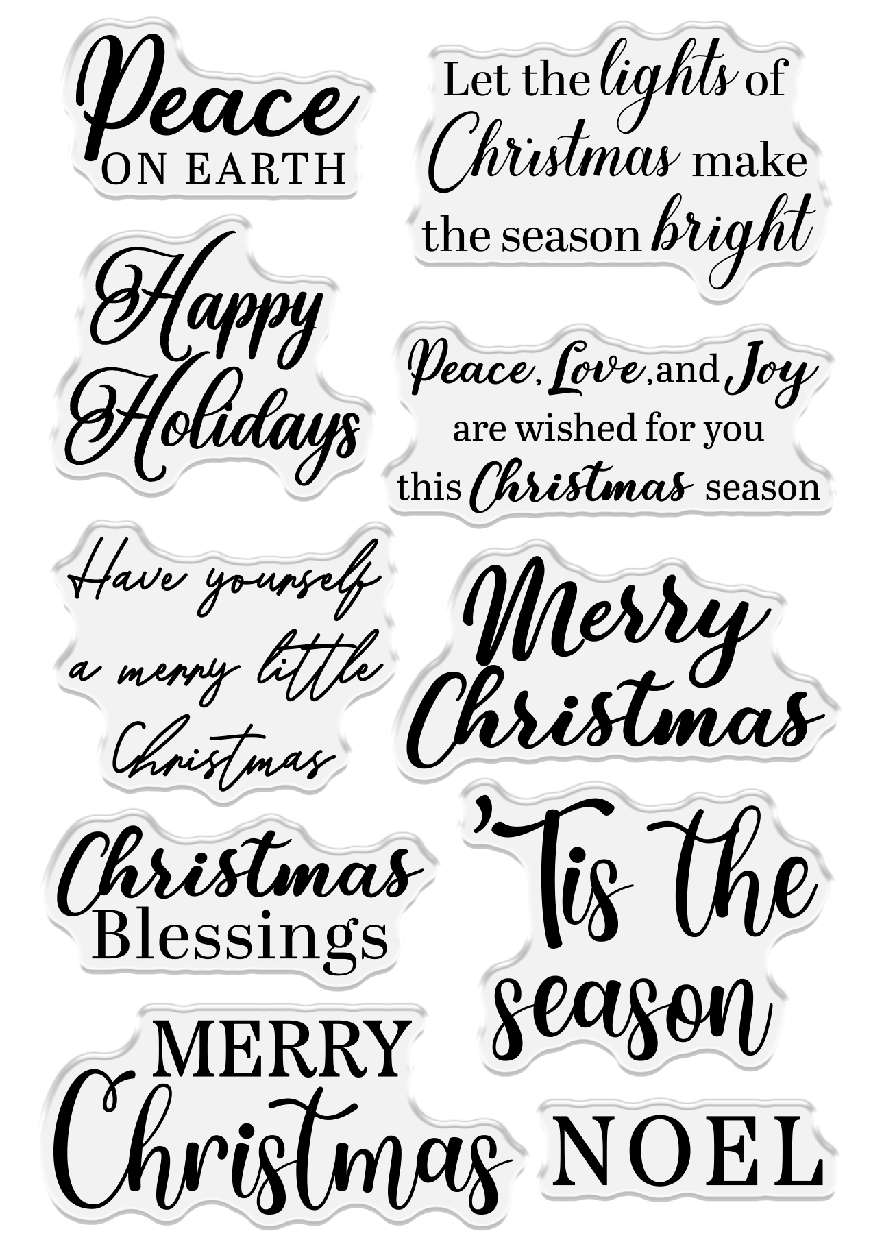 Christmas by Candlelight Clear Acrylic Stamp Set - Christmas Blessings