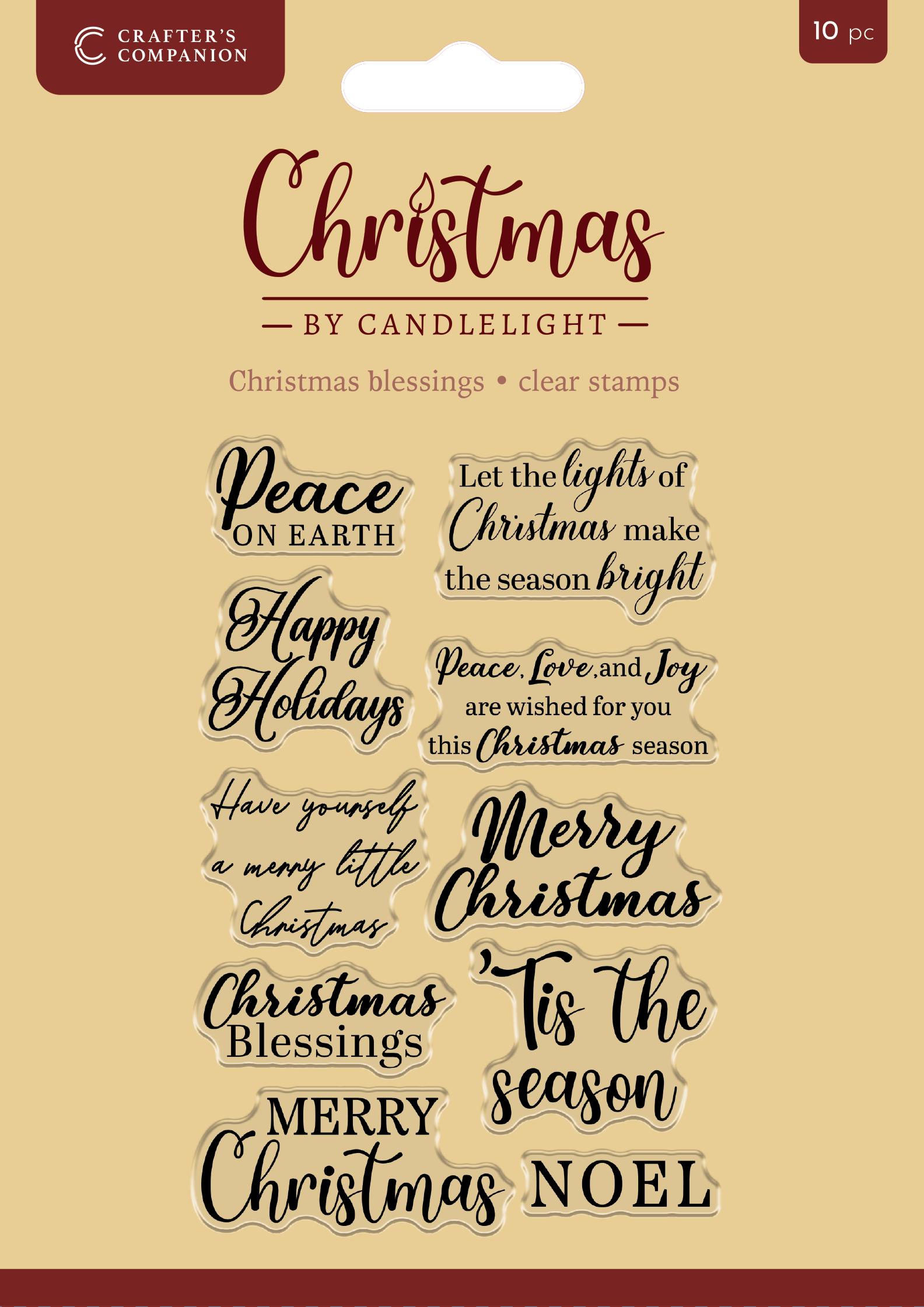 Christmas by Candlelight Clear Acrylic Stamp Set - Christmas Blessings