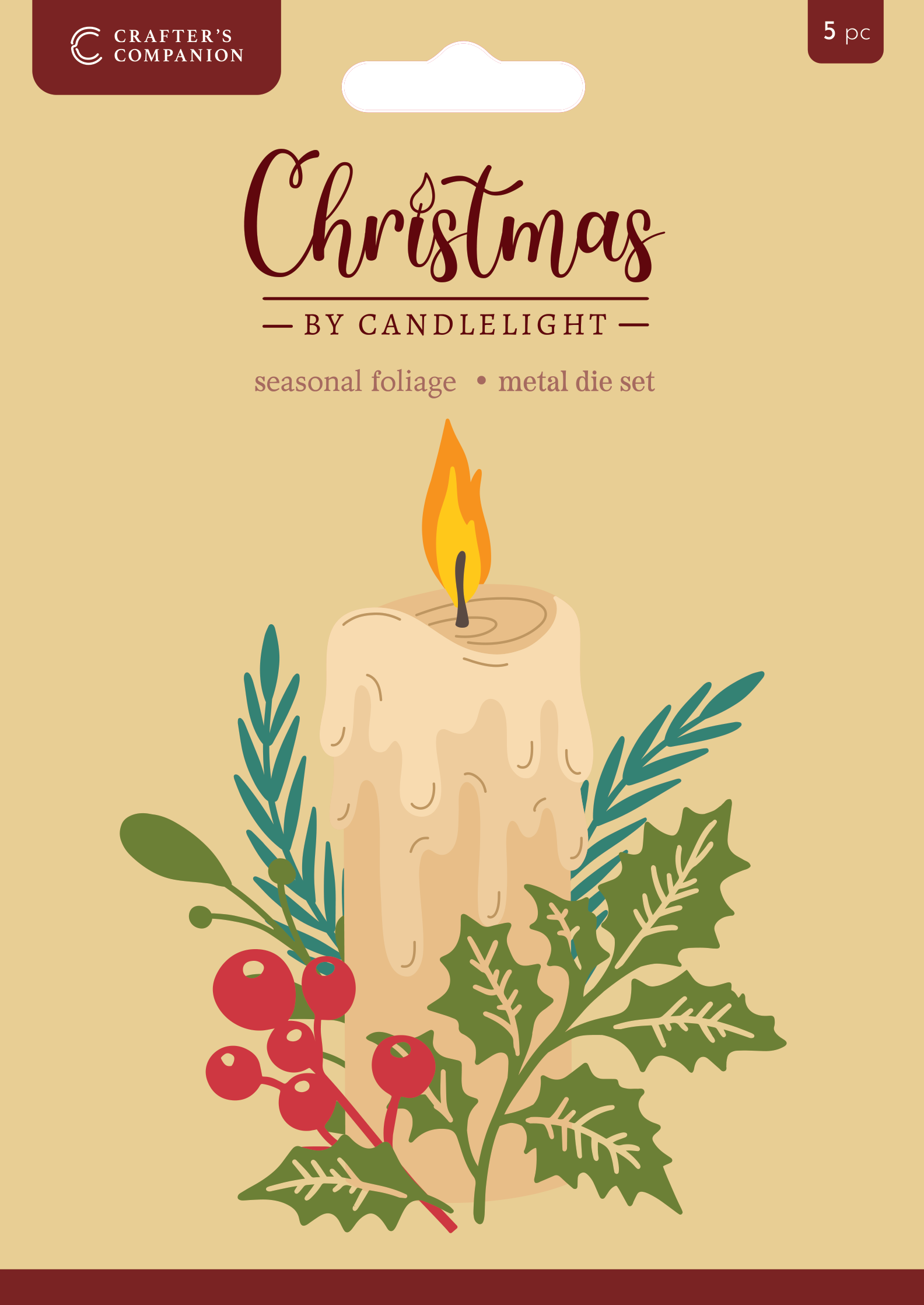 Christmas by Candlelight Metal Die Set - Seasonal Foliage 